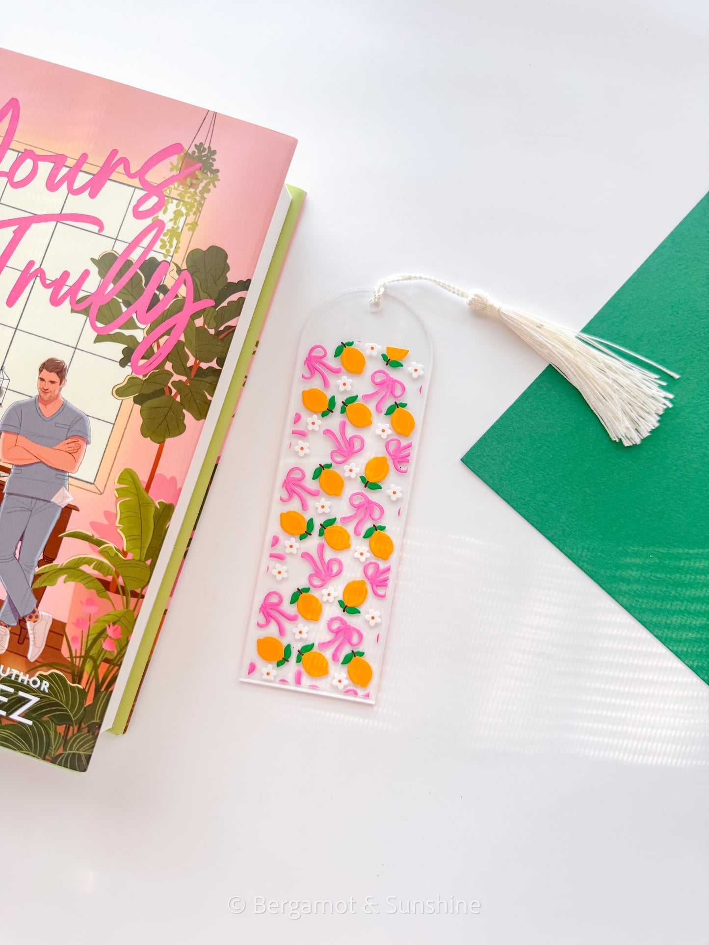 Lemons and Bows Acrylic Bookmark