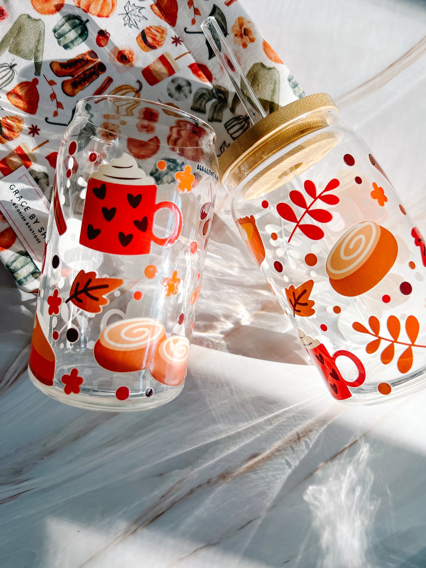 Pumpkin Pie 16oz Glass Cup