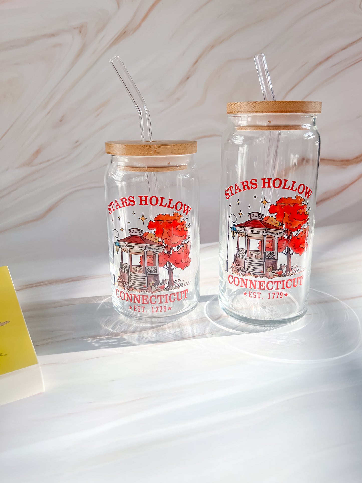 Fall Gazebo 16oz Glass Cup