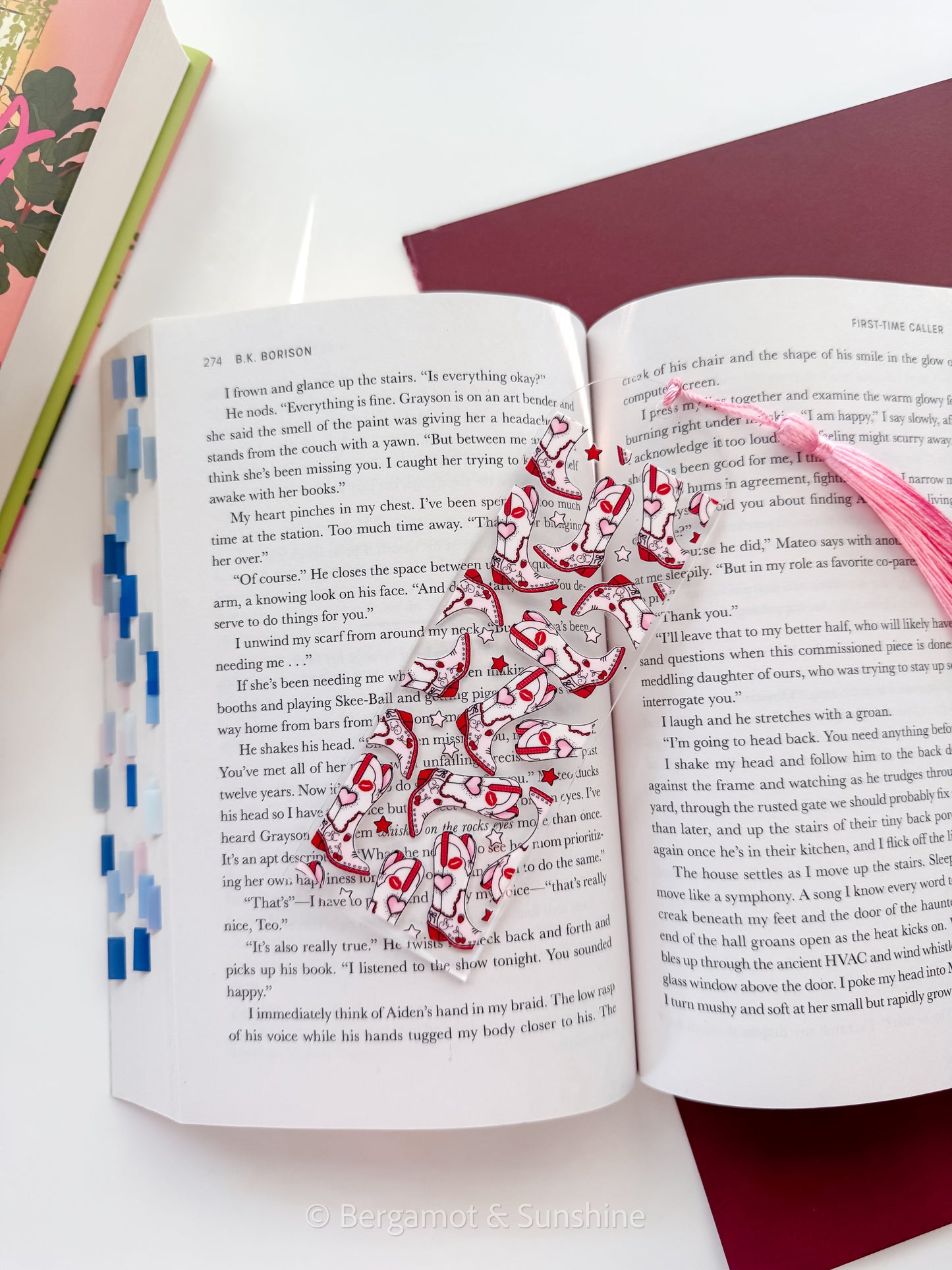 Red Cowgirl Boots Acrylic Bookmark