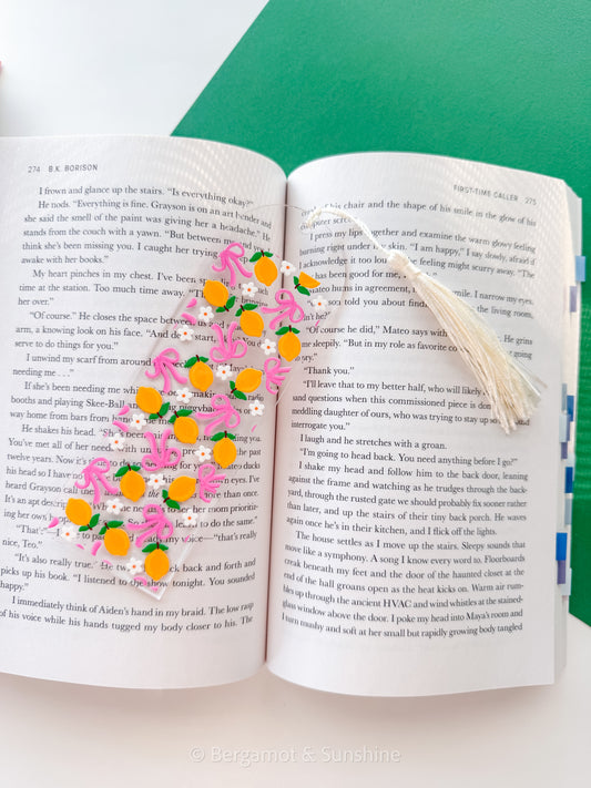 Lemons and Bows Acrylic Bookmark