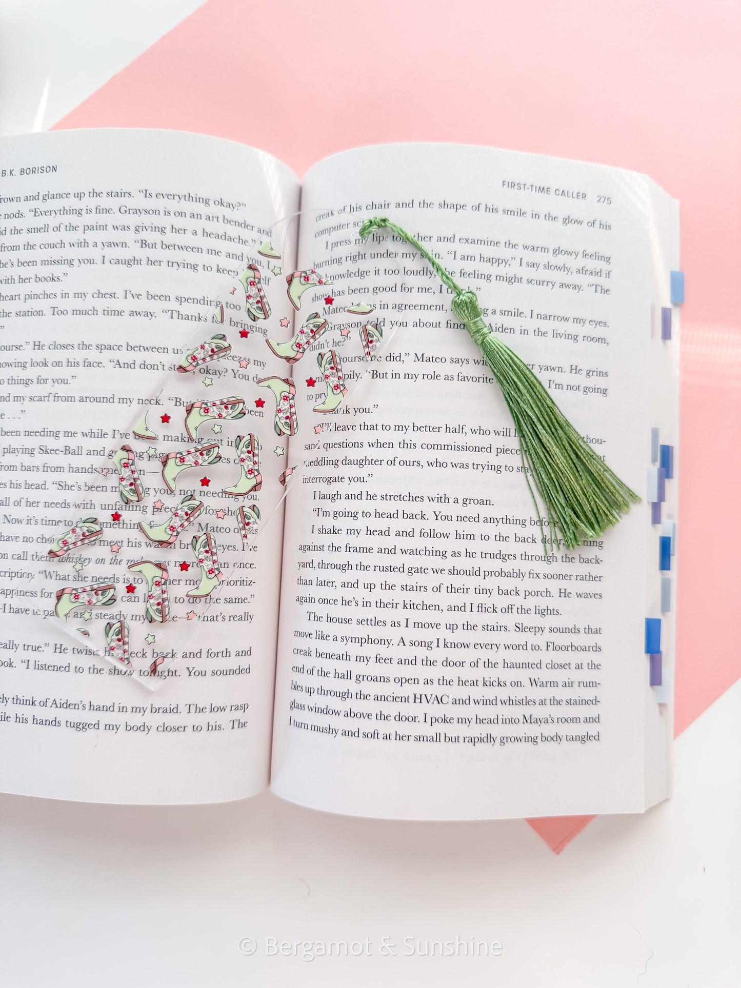 Green Cottage Boots Acrylic Bookmark