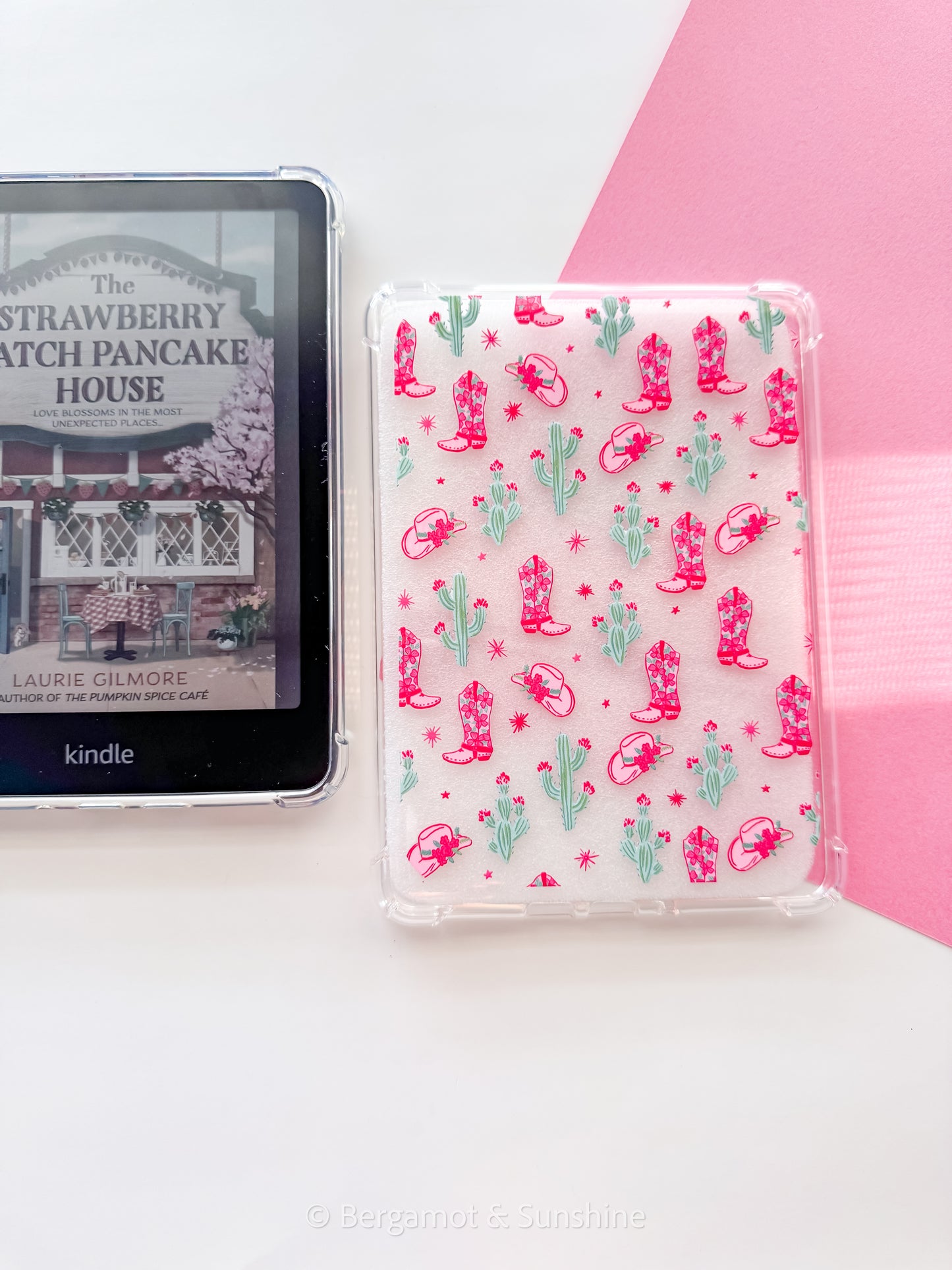 Pink Western Boots Kindle Case