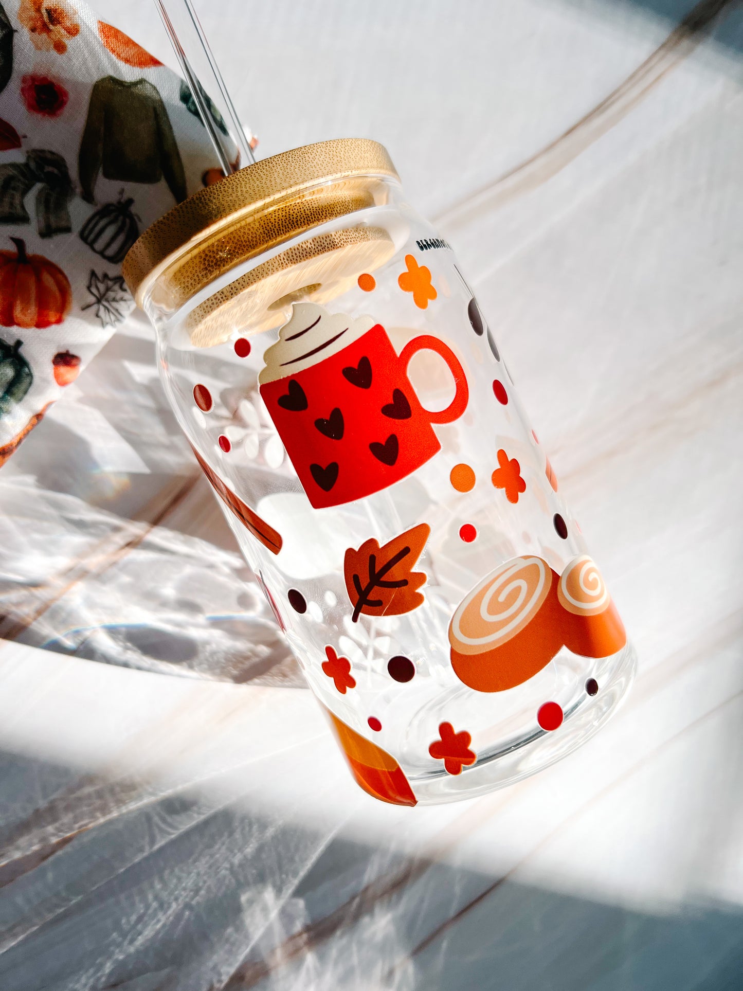 Pumpkin Pie 16oz Glass Cup