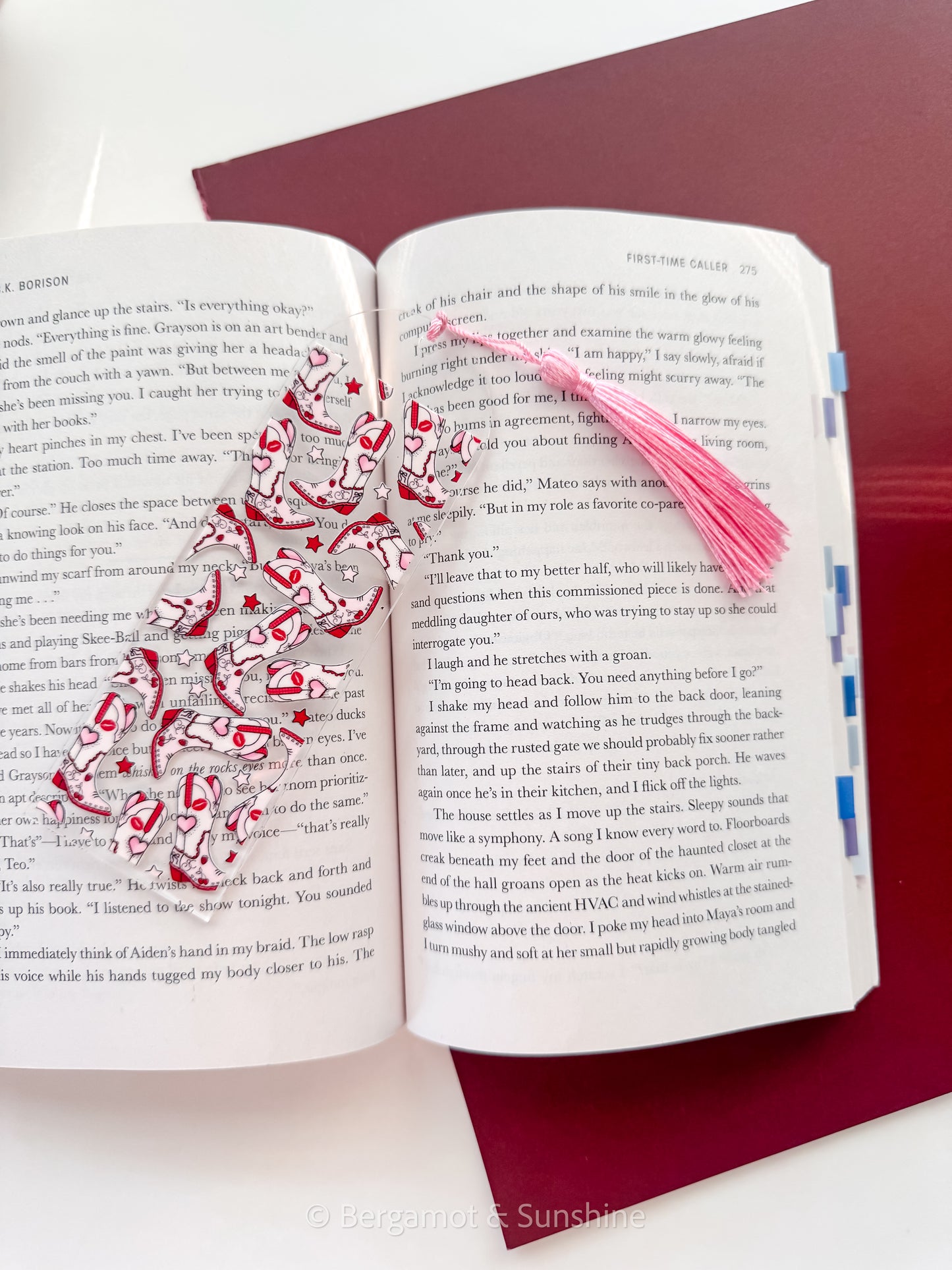 Red Cowgirl Boots Acrylic Bookmark