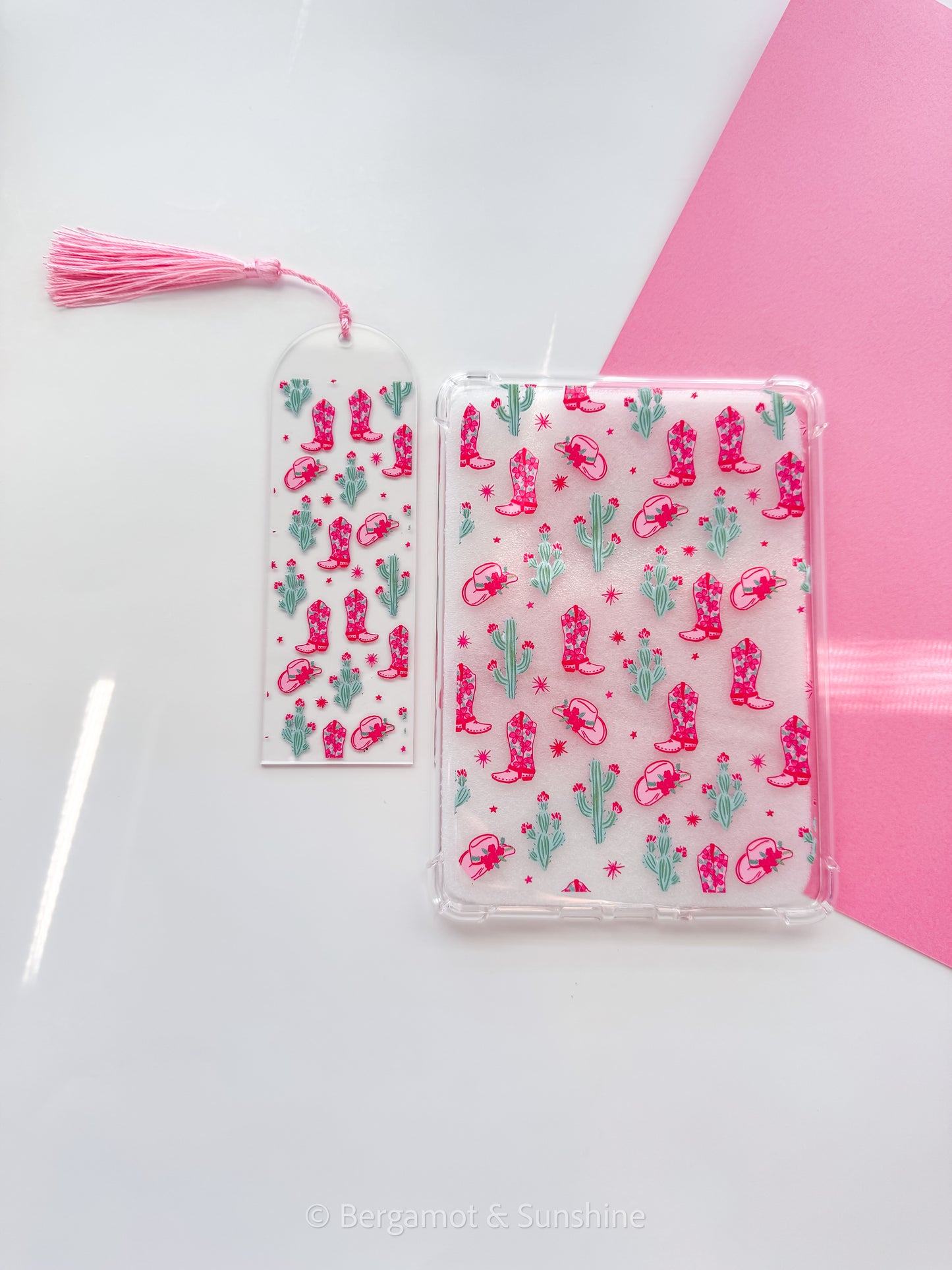 Pink Western Boots Kindle Case