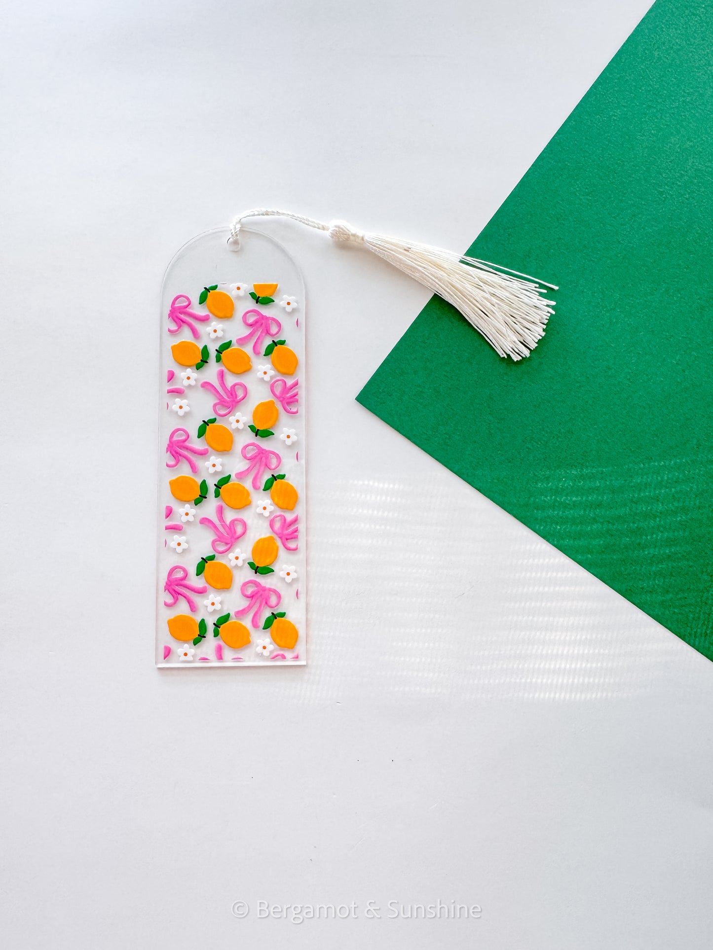 Lemons and Bows Acrylic Bookmark