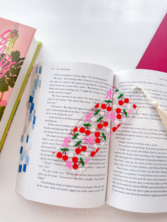 Cherries and Bows Acrylic Bookmark