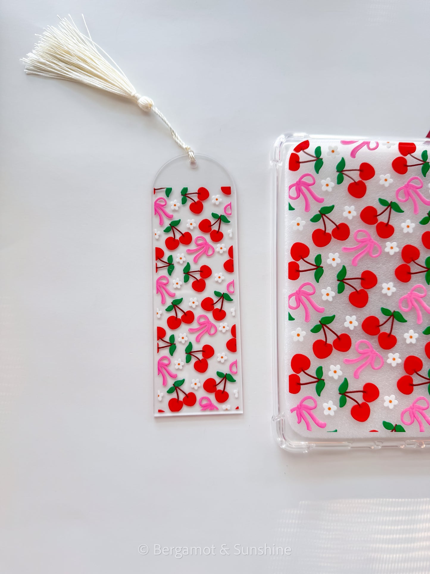 Cherries and Bows Acrylic Bookmark