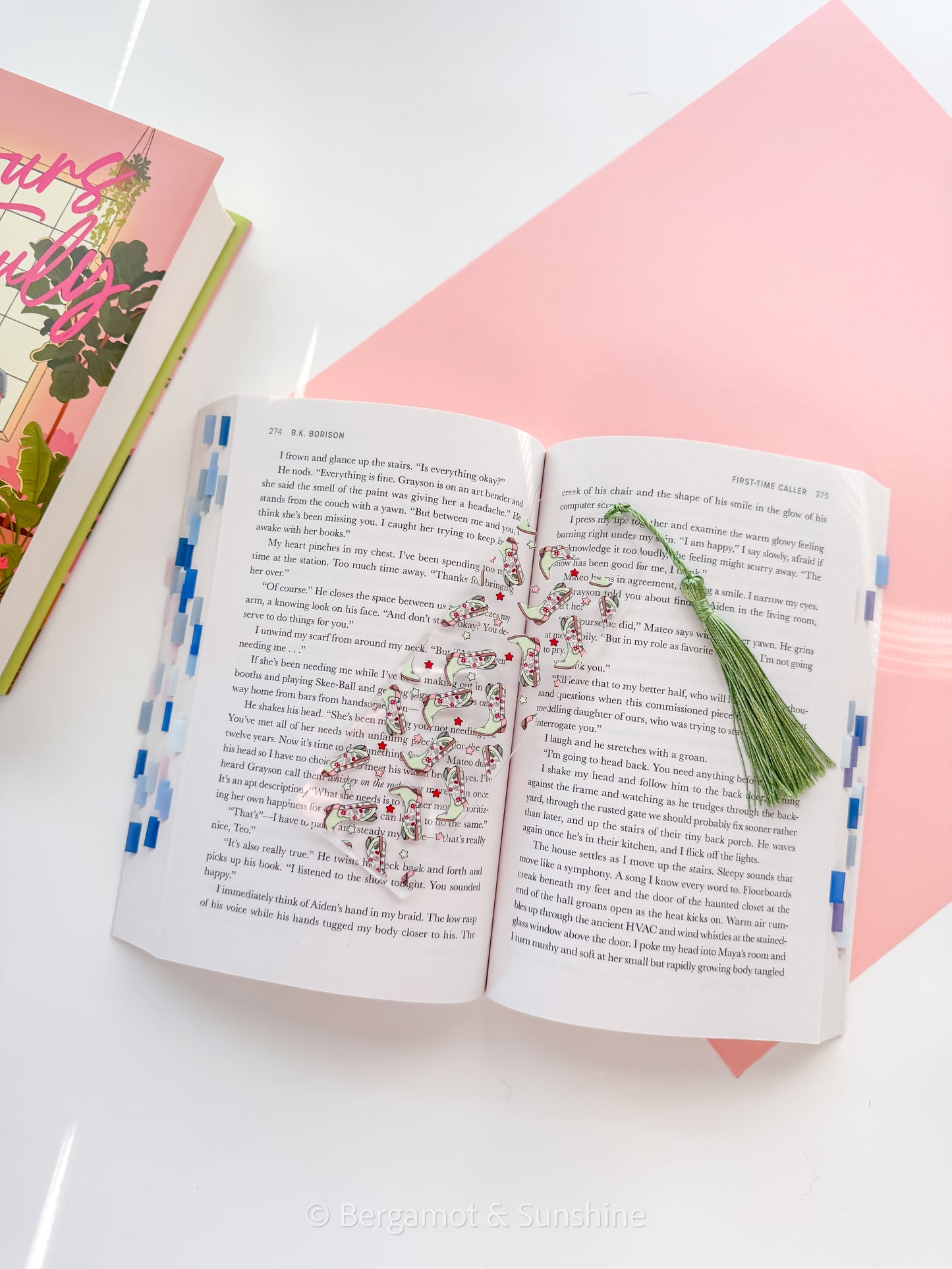 Green Cottage Boots Acrylic Bookmark