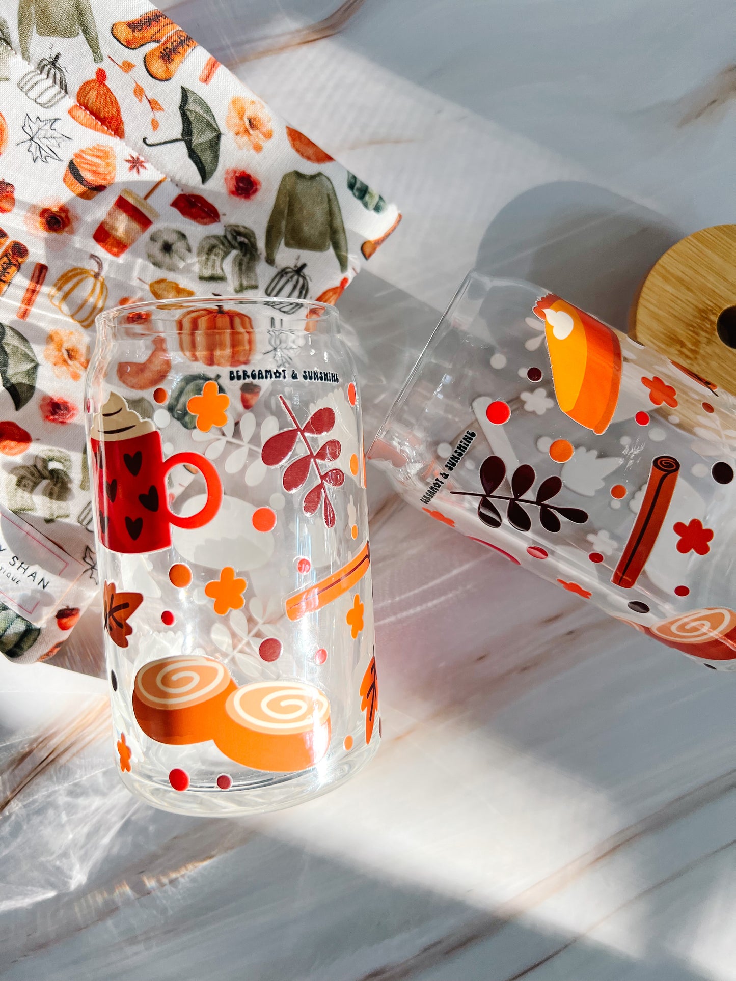 Pumpkin Pie 16oz Glass Cup