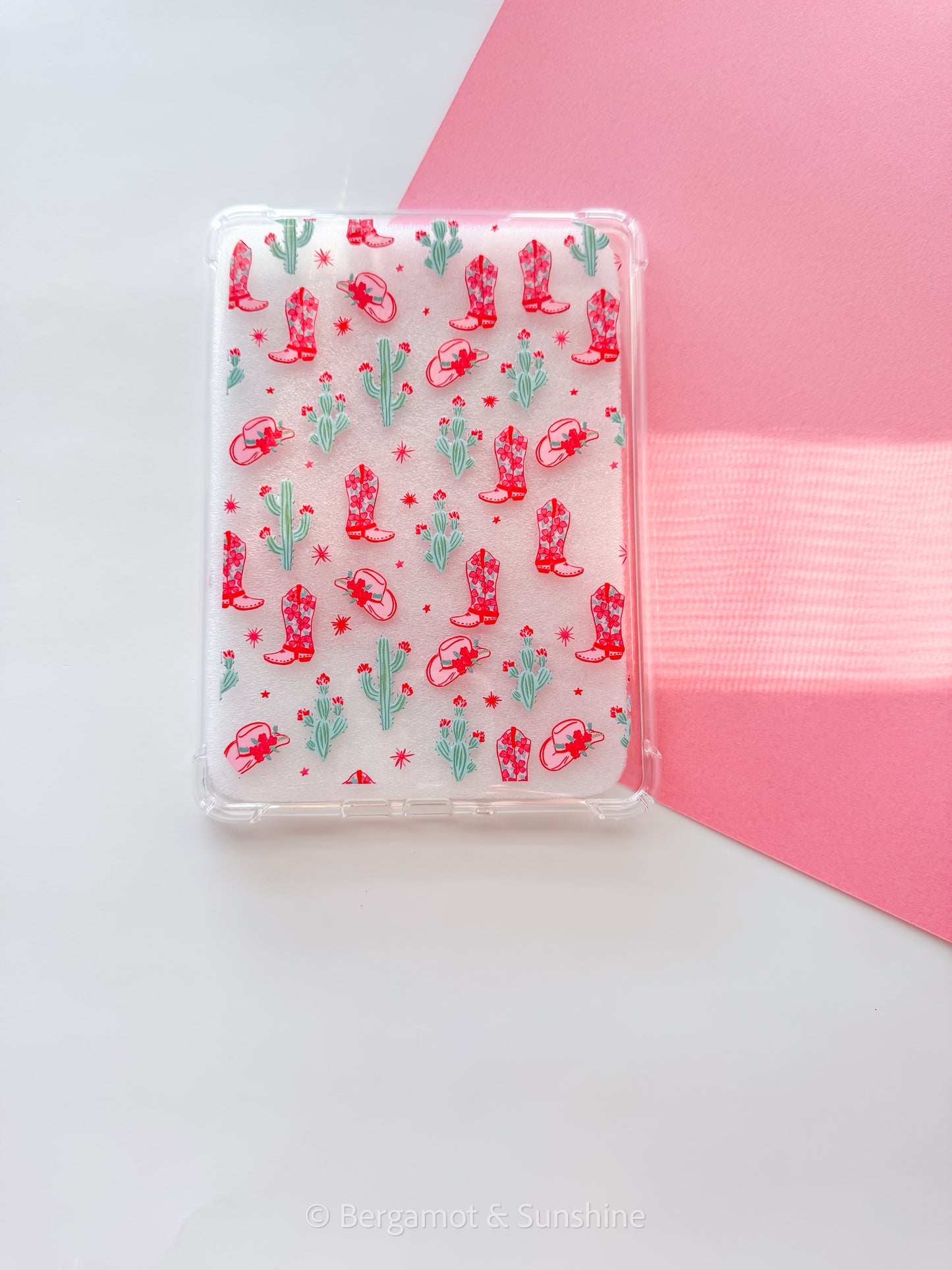 Pink Western Boots Kindle Case