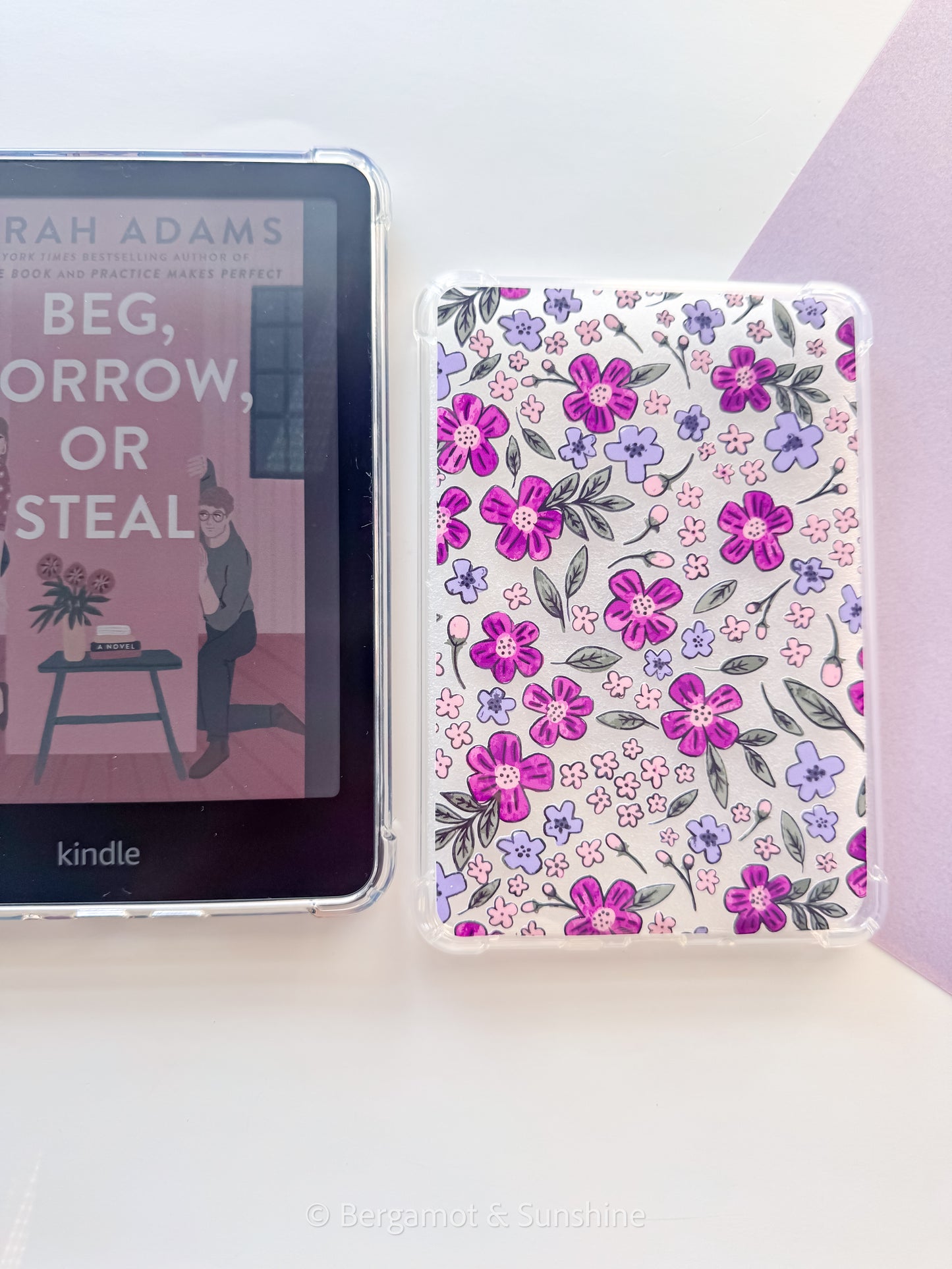 Purple Flowers E Reader Case
