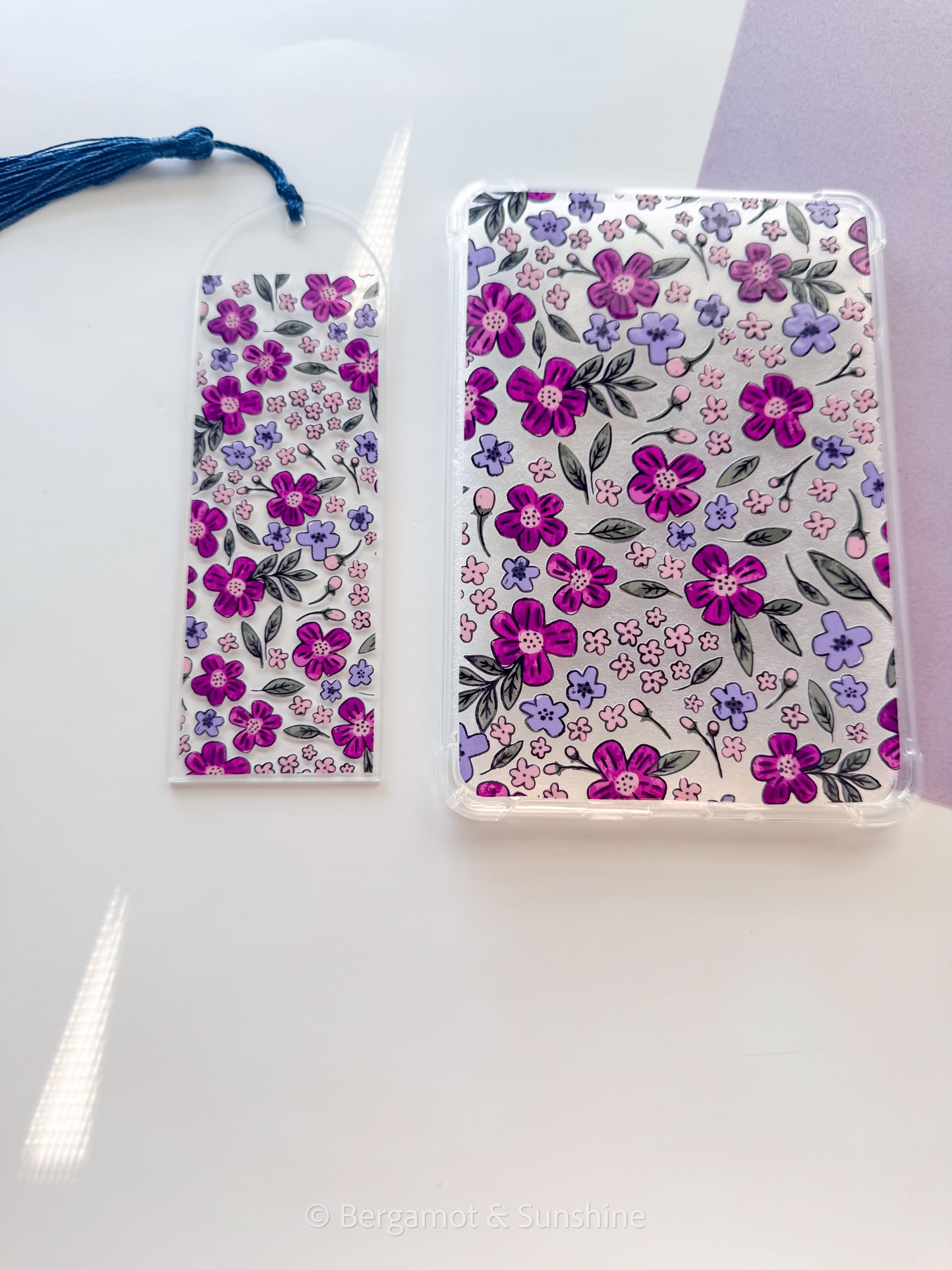 Purple Flowers E Reader Case