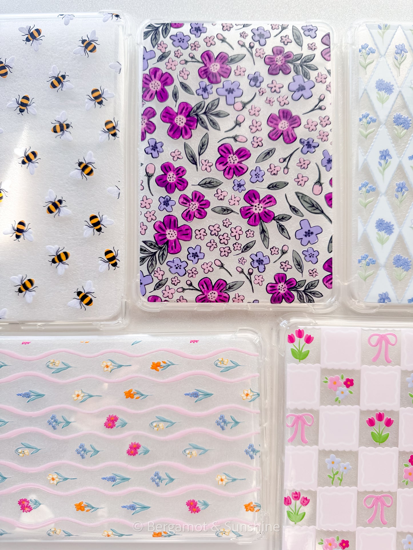 Purple Flowers E Reader Case
