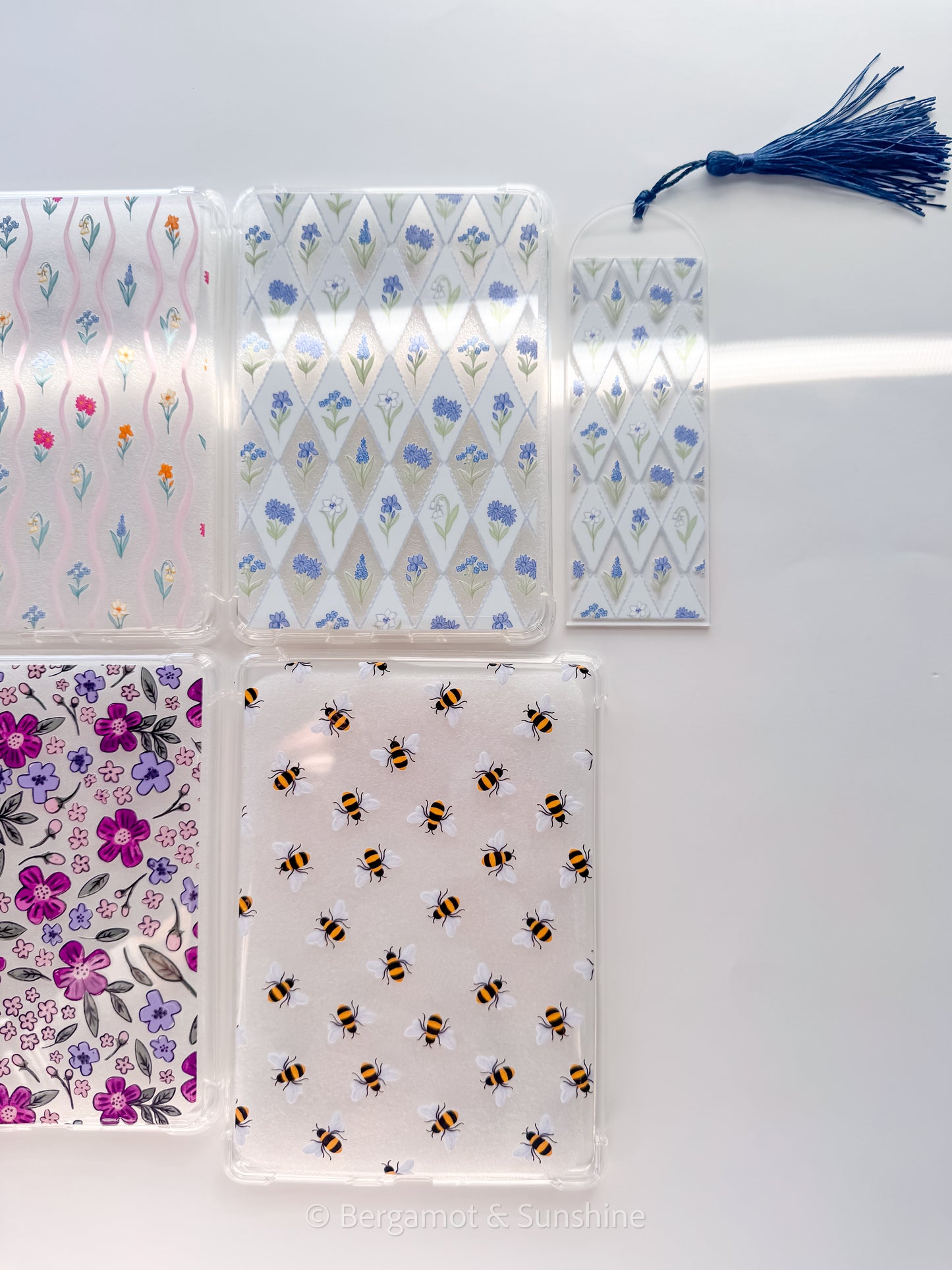 Blooming Blue Florals Acrylic Bookmark