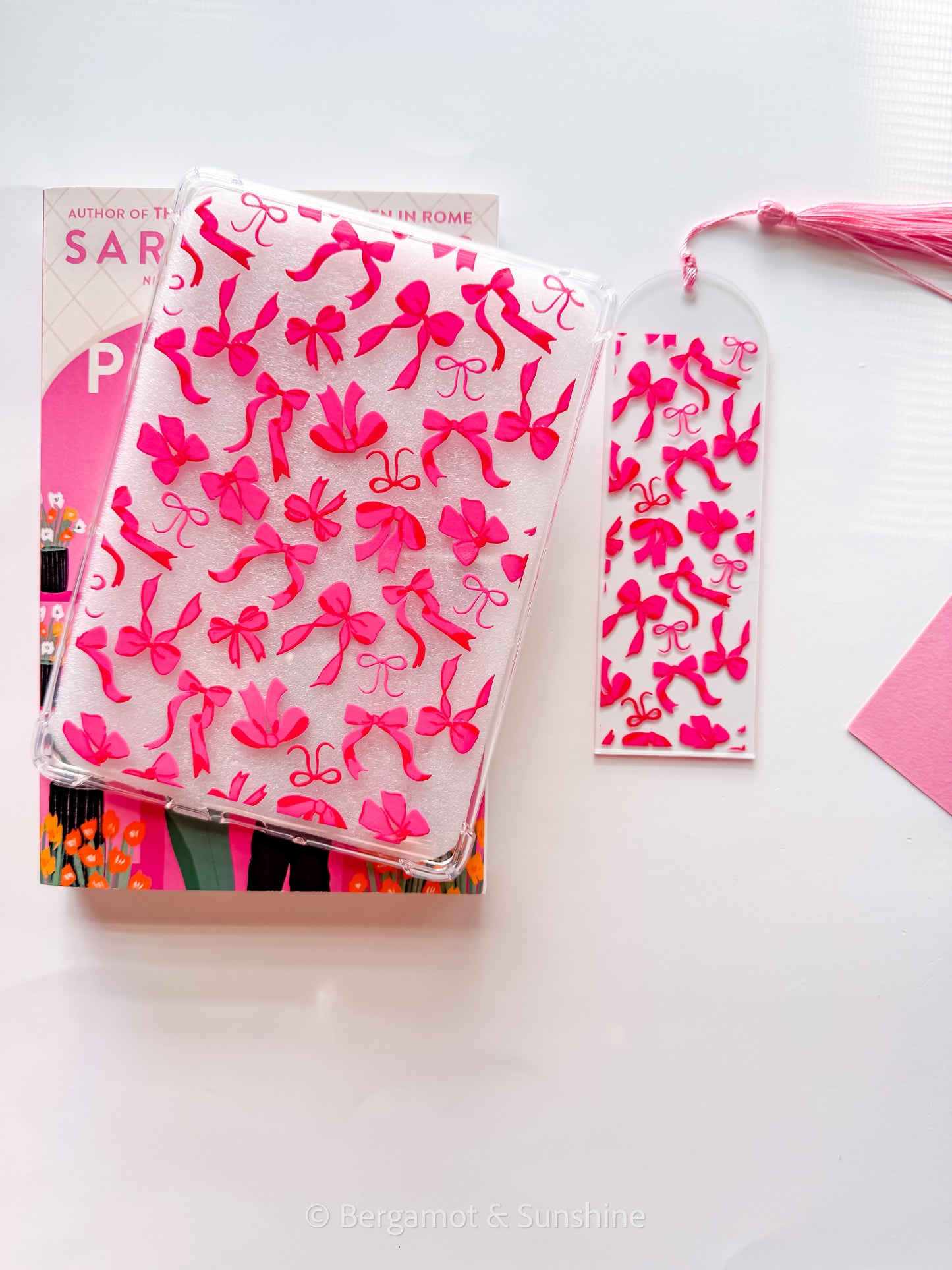 Pink Bows Acrylic Bookmark