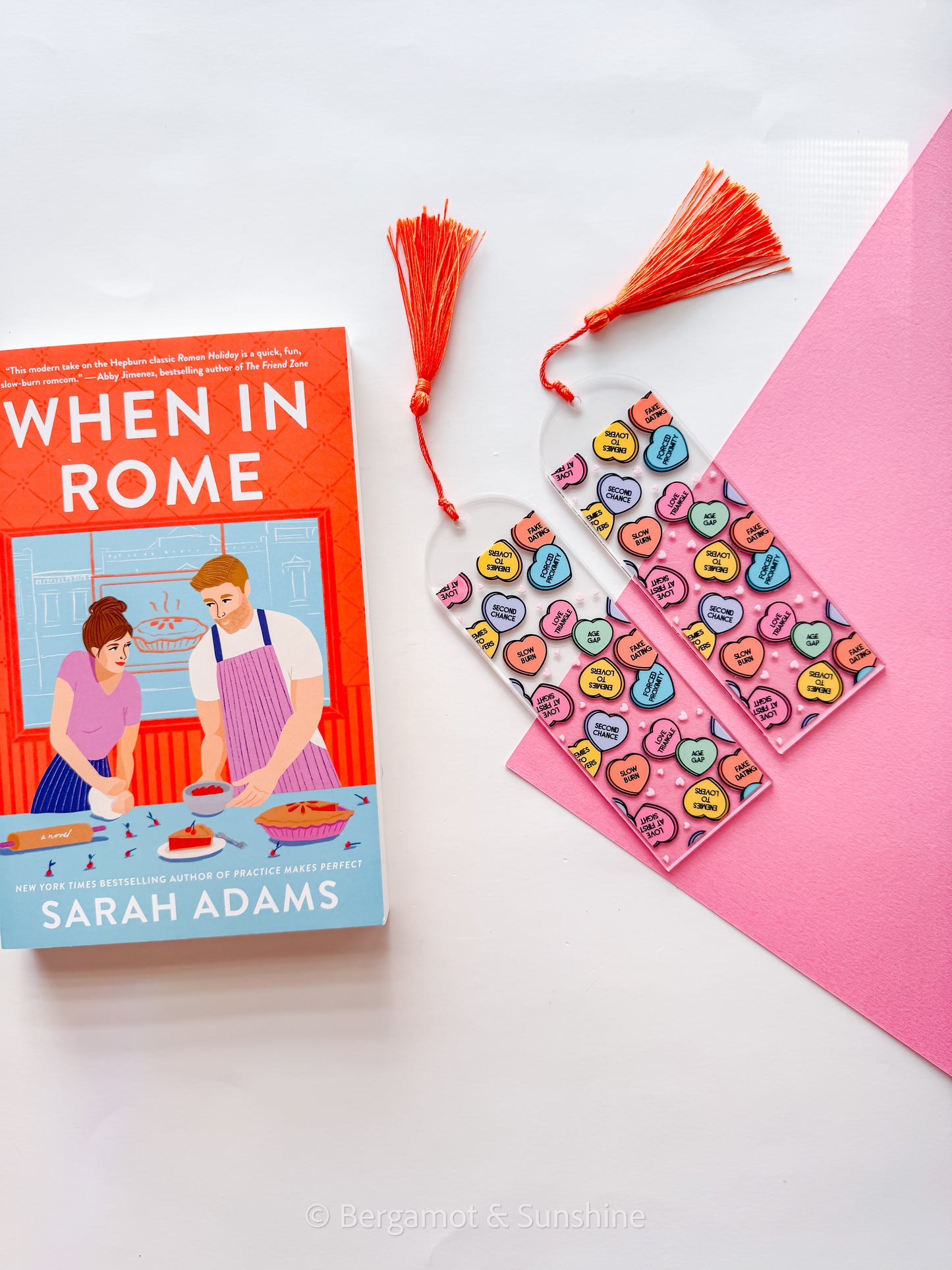 Candy Hearts Romance Tropes Acrylic Bookmark