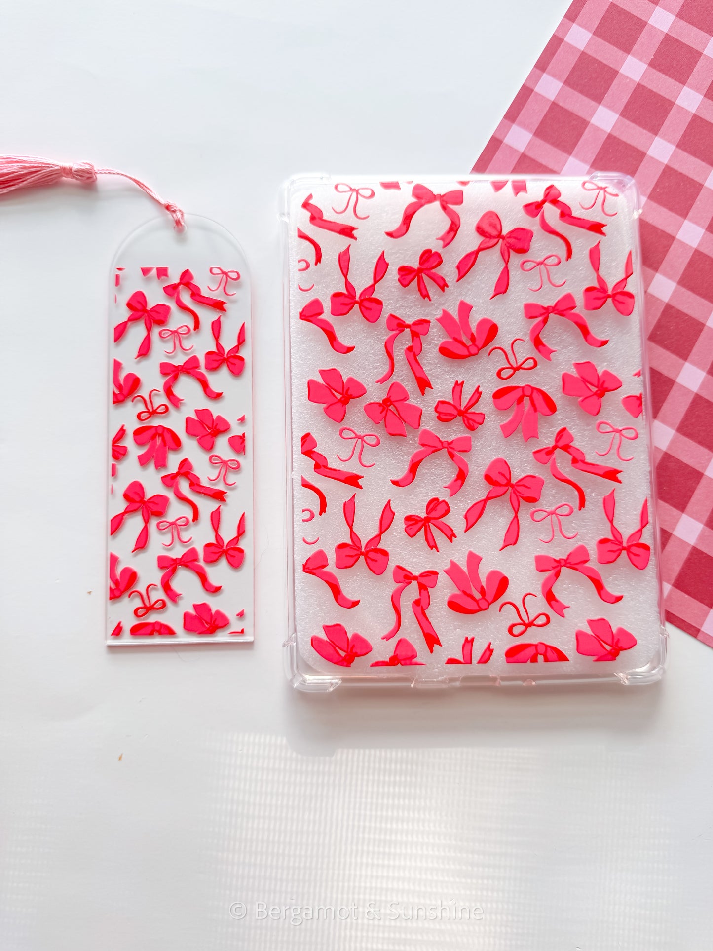 Pink Bows Acrylic Bookmark