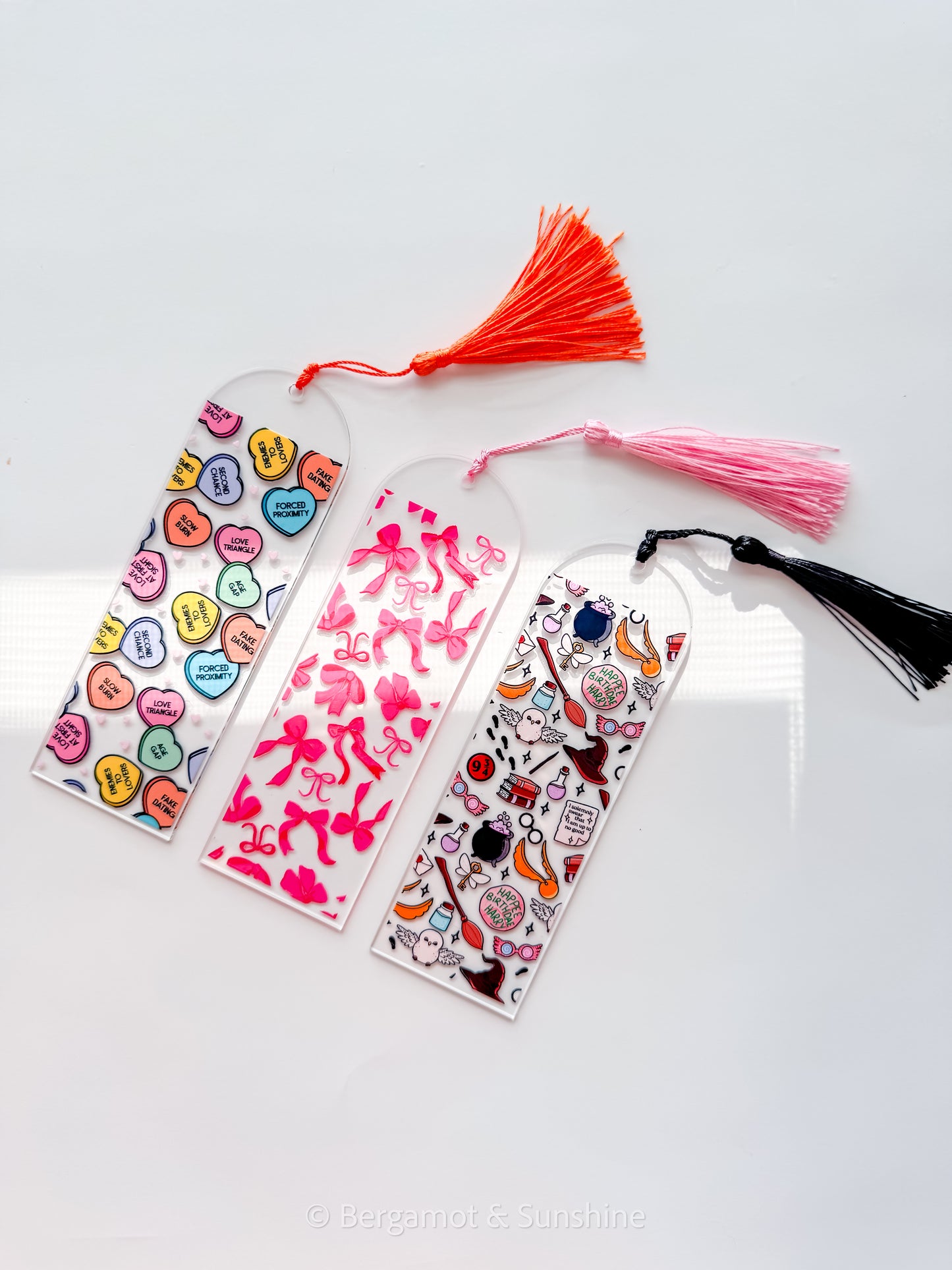 Pink Bows Acrylic Bookmark