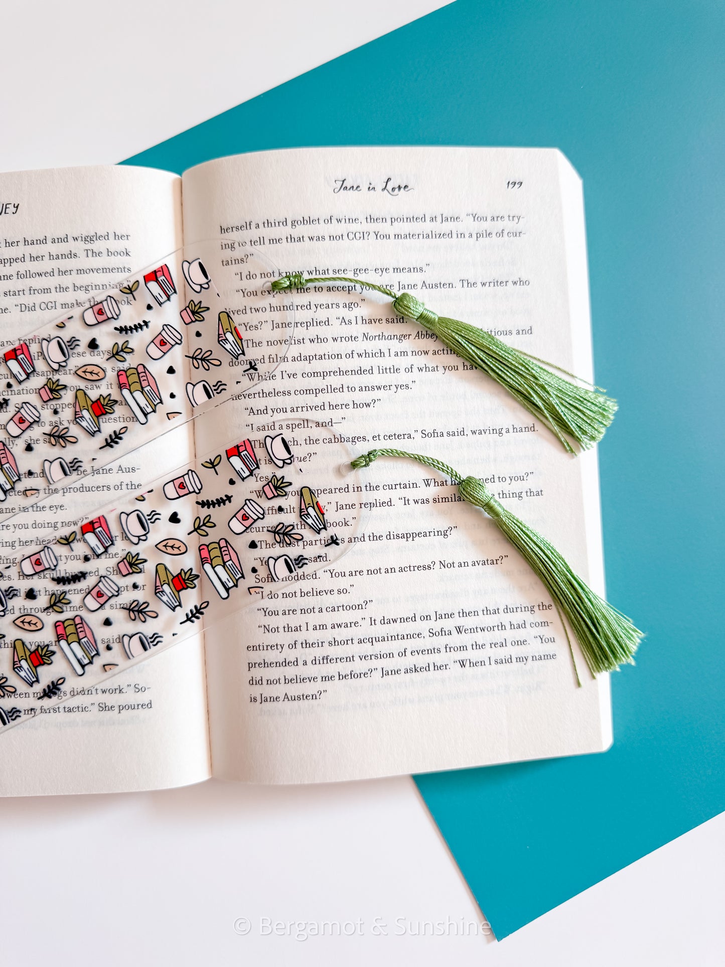 Coffee, Plants, + Books Bookmark
