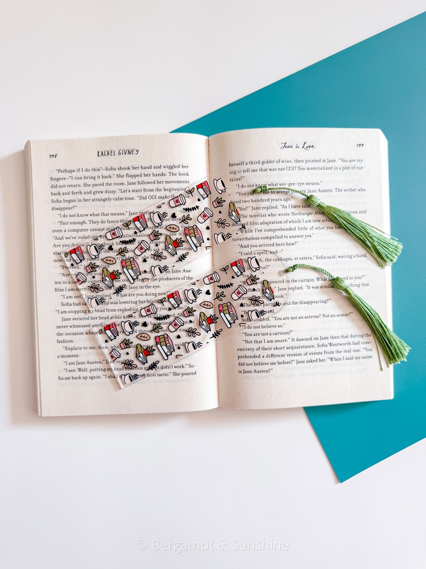 Coffee, Plants, + Books Bookmark