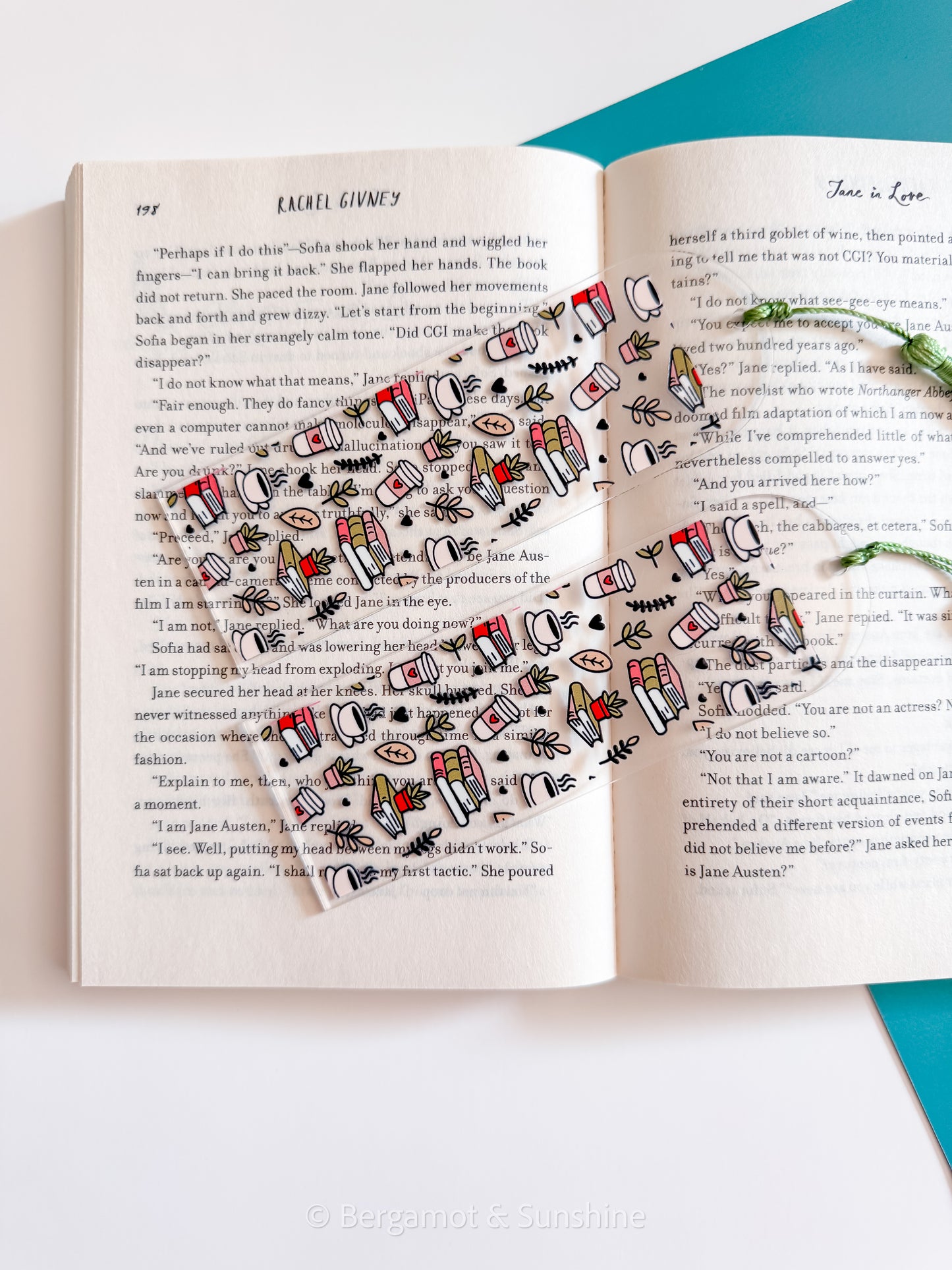 Coffee, Plants, + Books Bookmark
