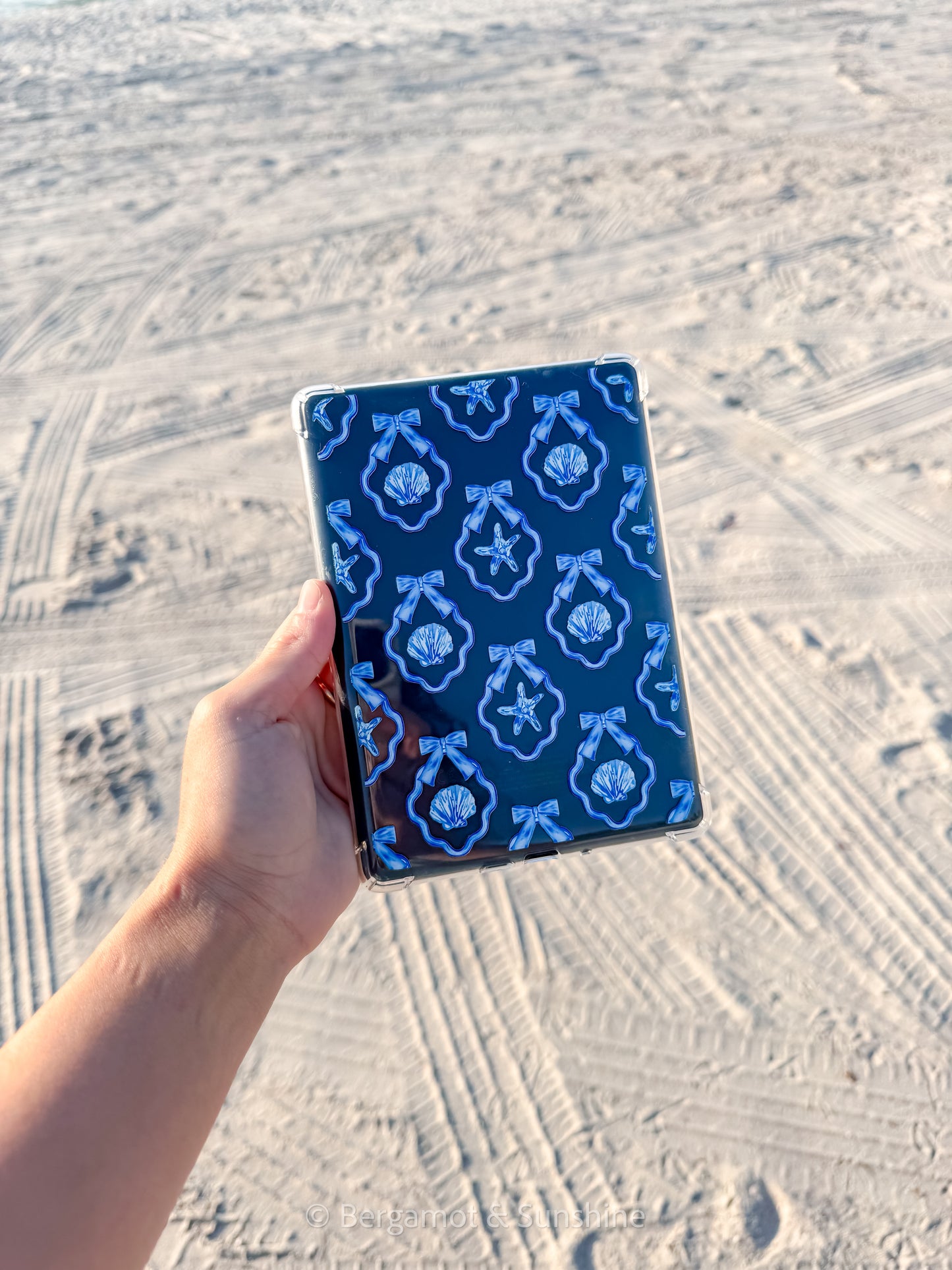 Framed Coquette Blue Shells Kindle Case