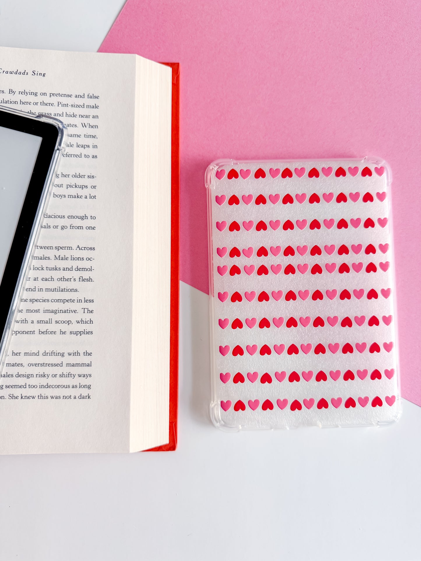 Red and Pink Hearts Kindle Case