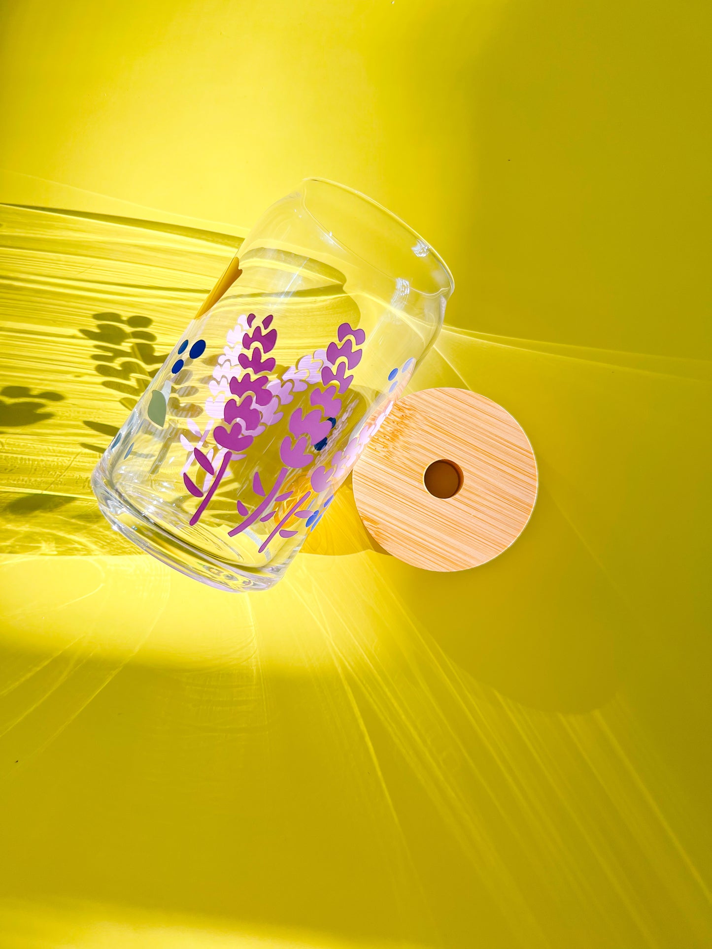 lemon and lavender glass cup and coffee mug aesthetically pleasing