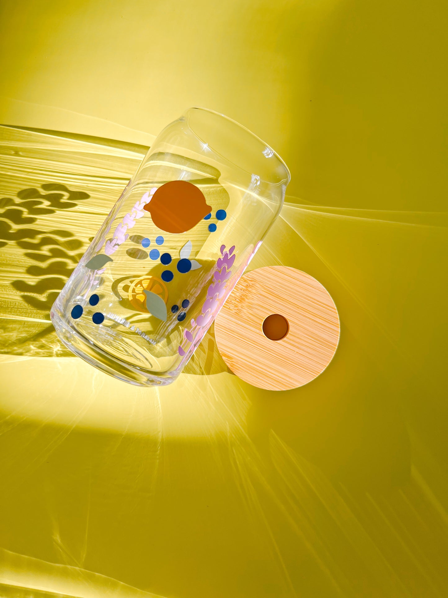 lemon and lavender glass cup and coffee mug aesthetically pleasing