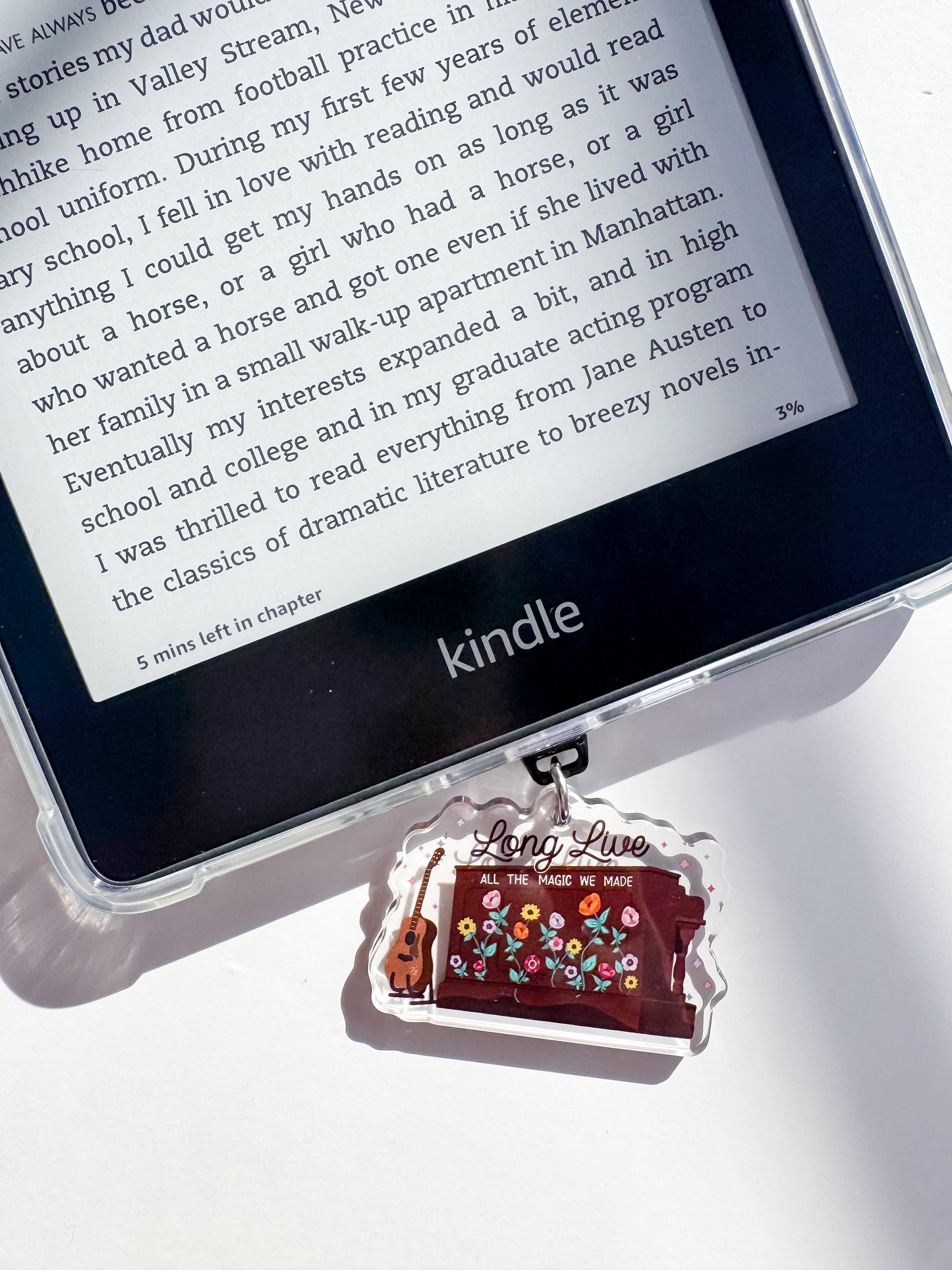 T.S. Long Live Ereader / Kindle Dust Plug Charm (Type C)