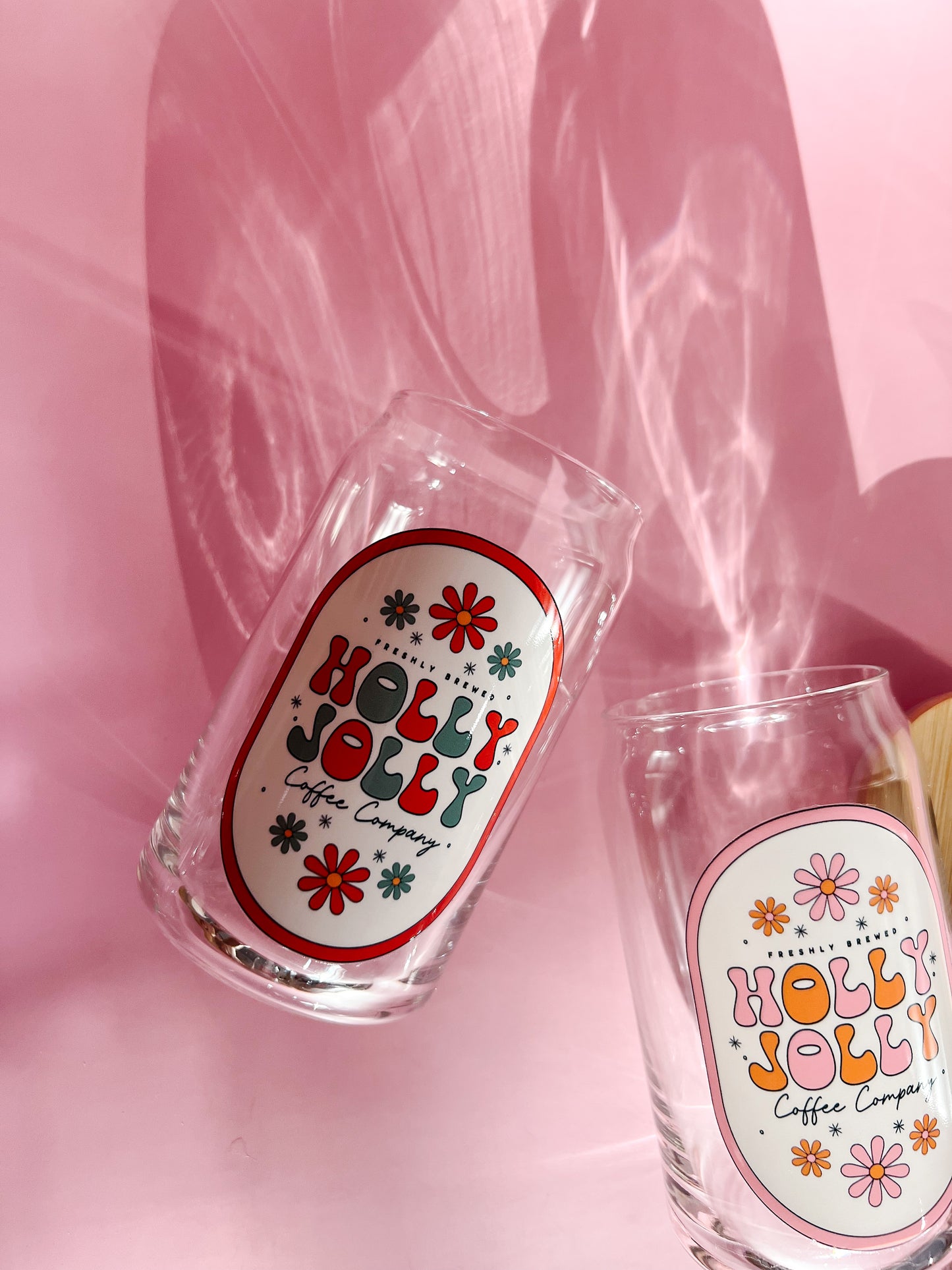 boho holly jolly coffee company glass coffee up with bamboo lid and glass straw