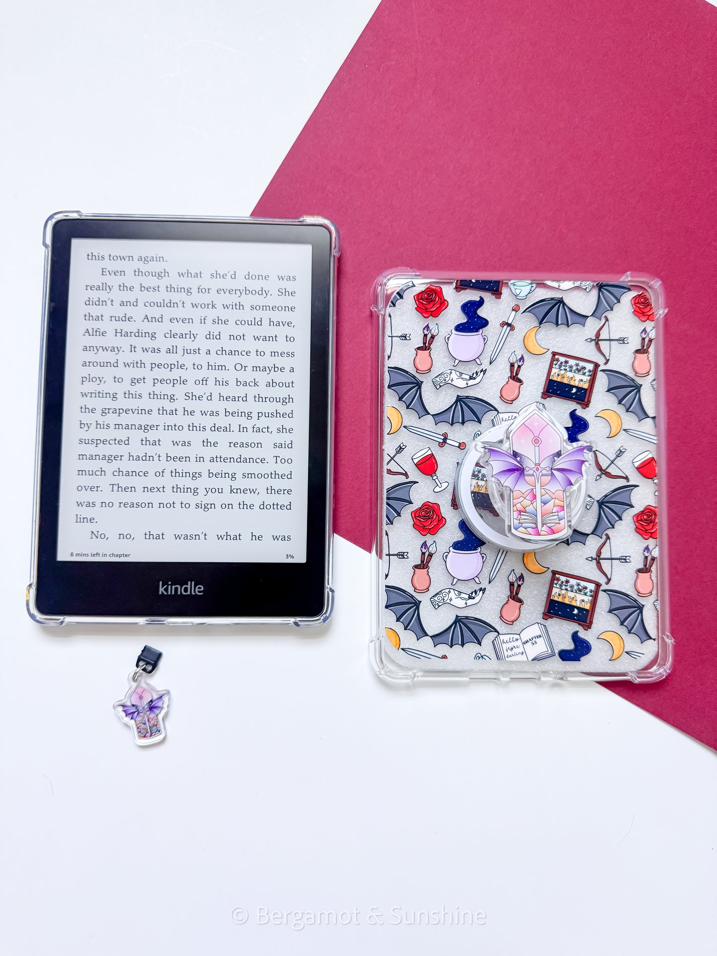 Aco / Tar Stained Glass Magsafe Phone and E reader Grip and Dust Charm