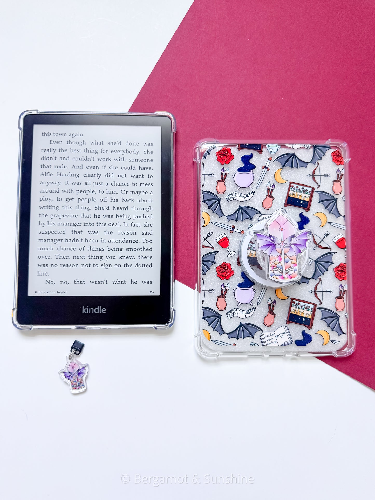 Aco / Tar Stained Glass Magsafe Phone and E reader Grip and Dust Charm