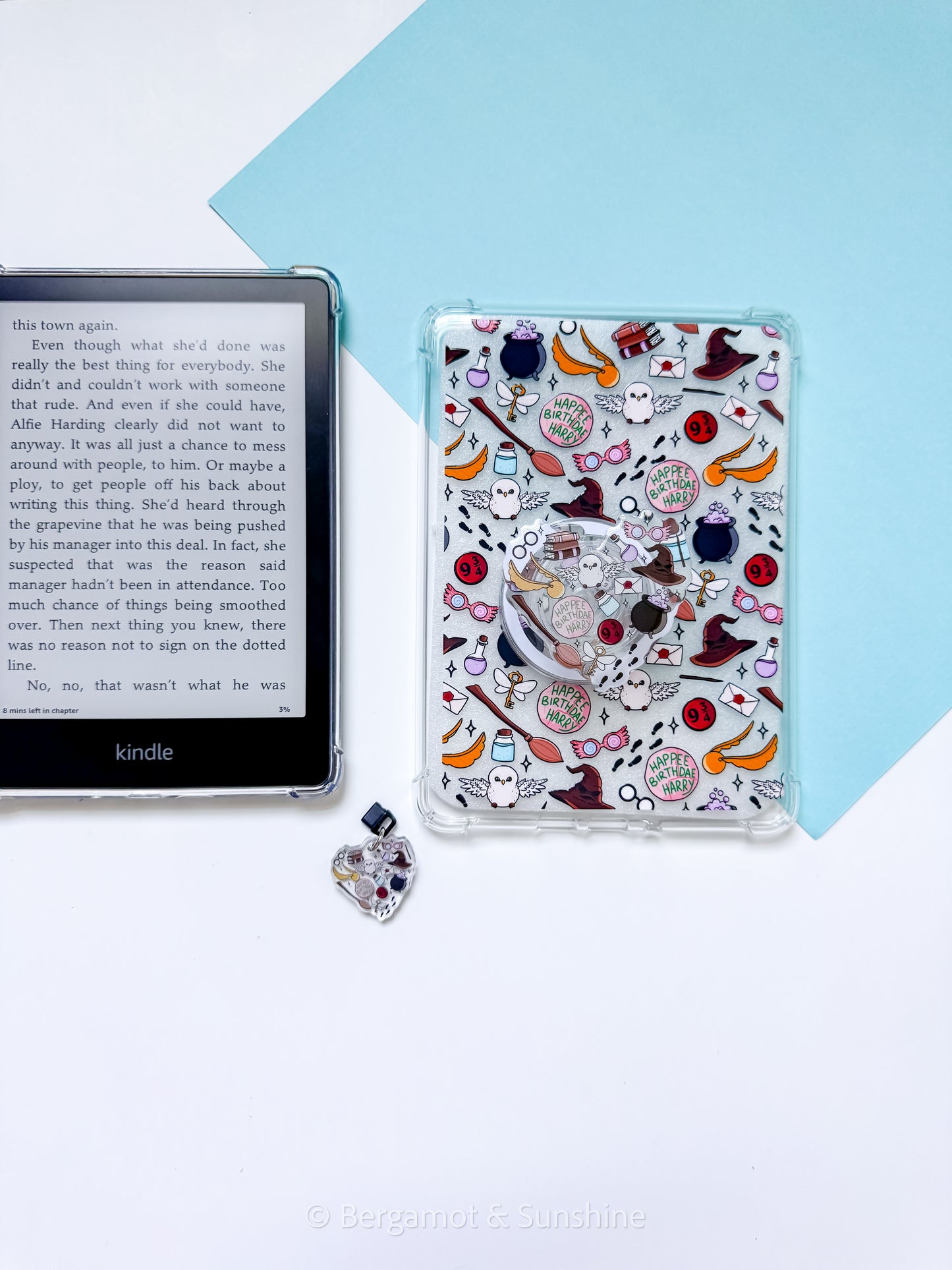 H.P. Birthdae Magsafe Phone and E reader Grip and Dust Charm