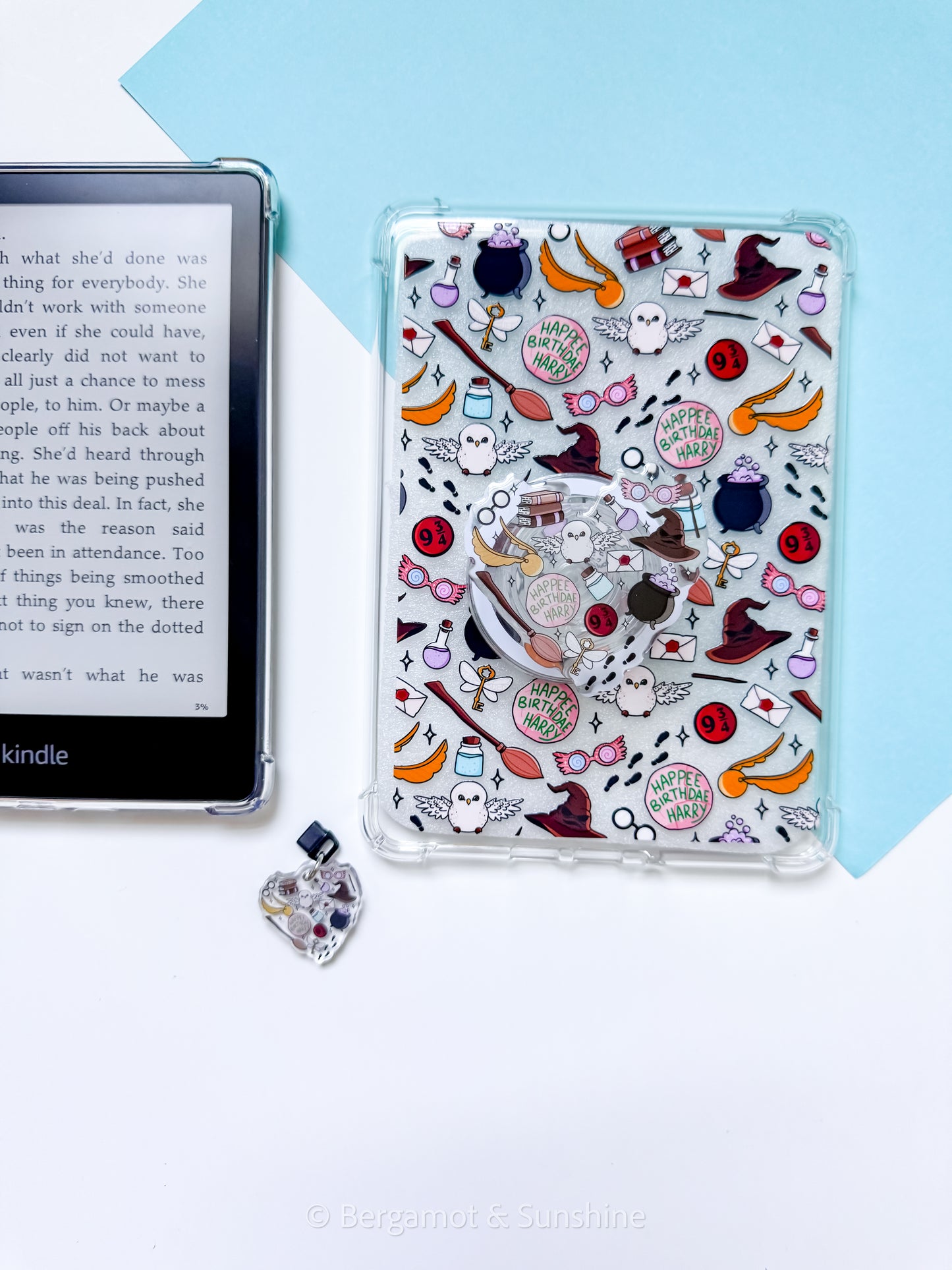 H.P. Birthdae Magsafe Phone and E reader Grip and Dust Charm