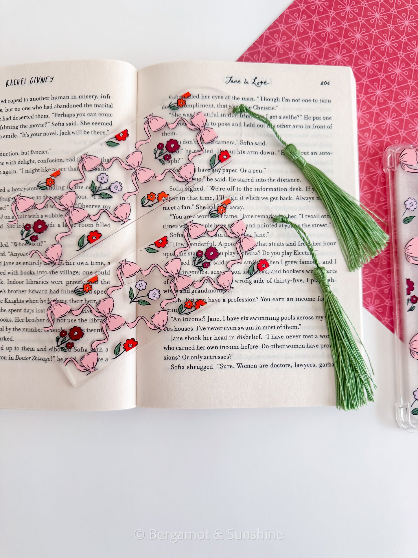 Sweet Peony Bookmark