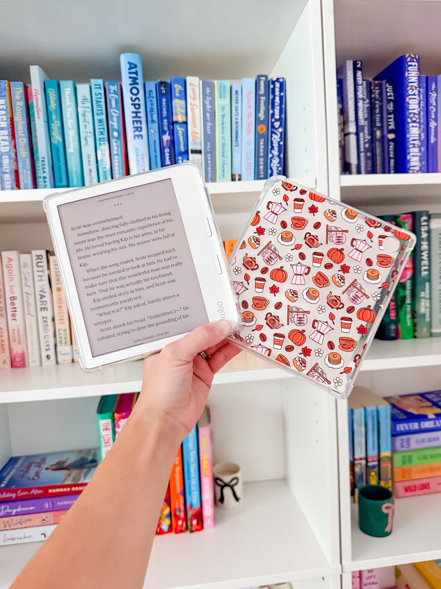 Pumpkin Spice Coffee Shop E Reader Case and/or Bookmark [Combined Listing]