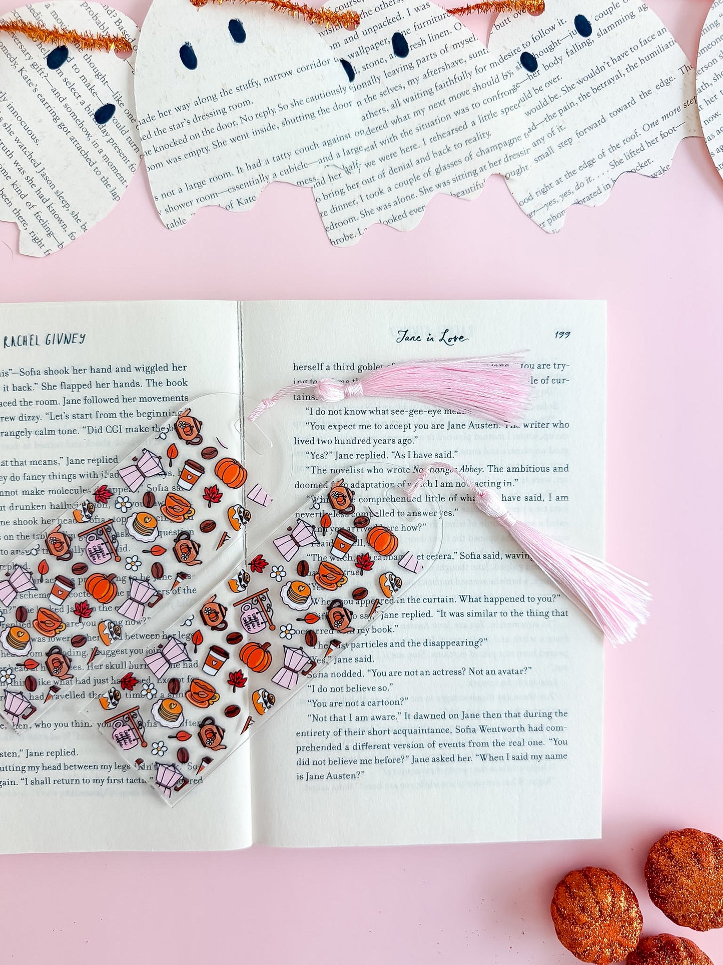 Pumpkin Spice Coffee Shop E Reader Case and/or Bookmark [Combined Listing]