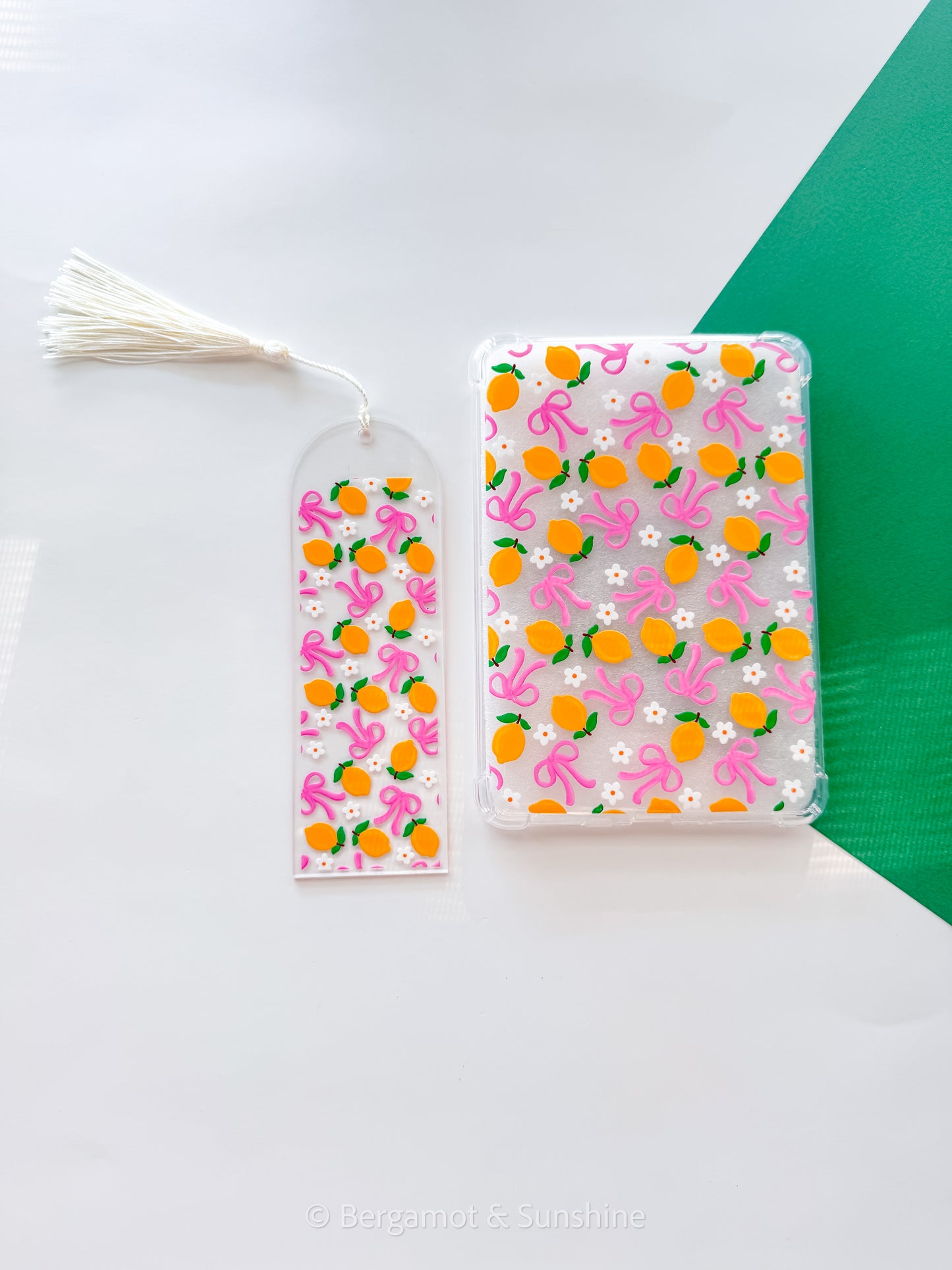 Lemons and Bows Kindle Case and/or Bookmark [Combined Listing]