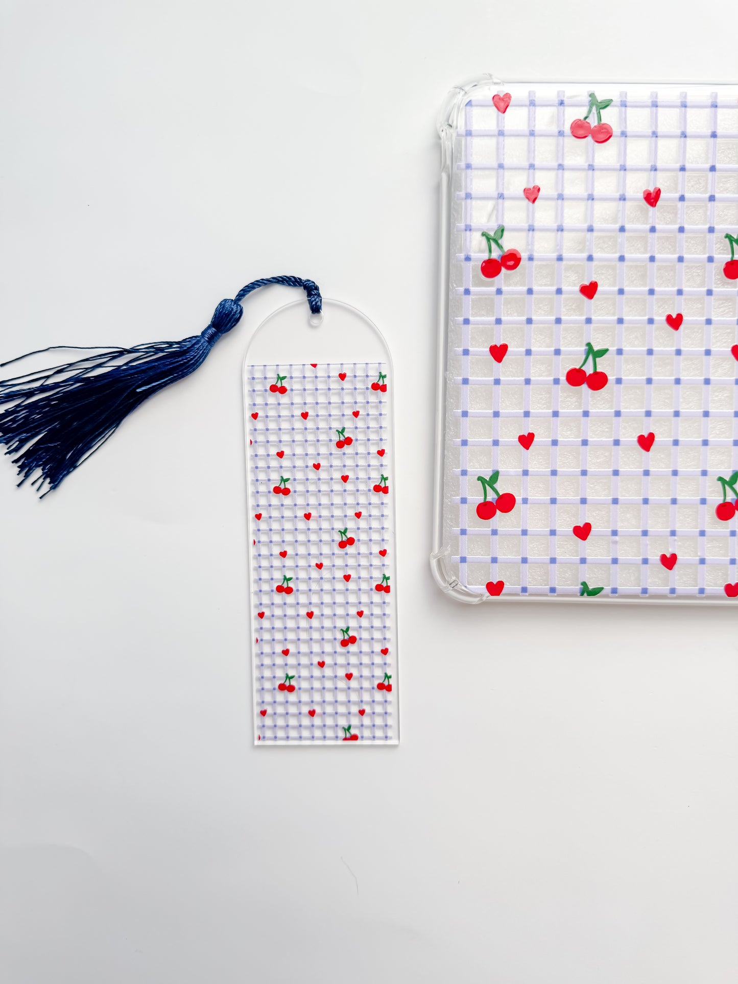 Cherry Grid Acrylic Bookmark