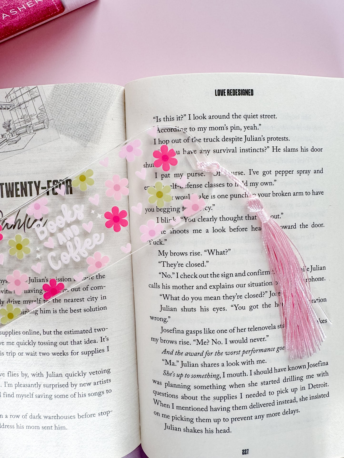 Books and Coffee Acrylic Bookmark