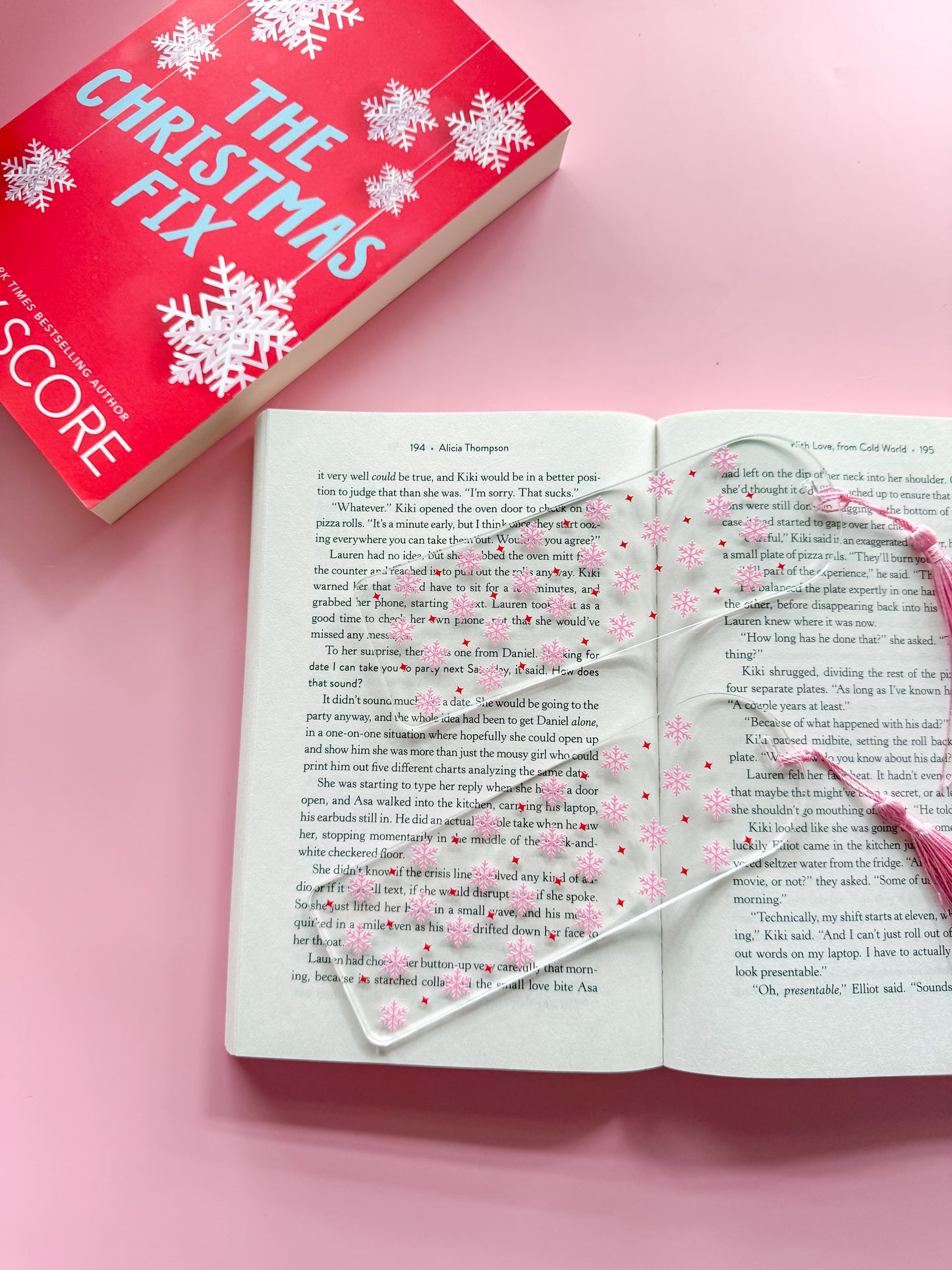 Pink Snowflake Bookmark