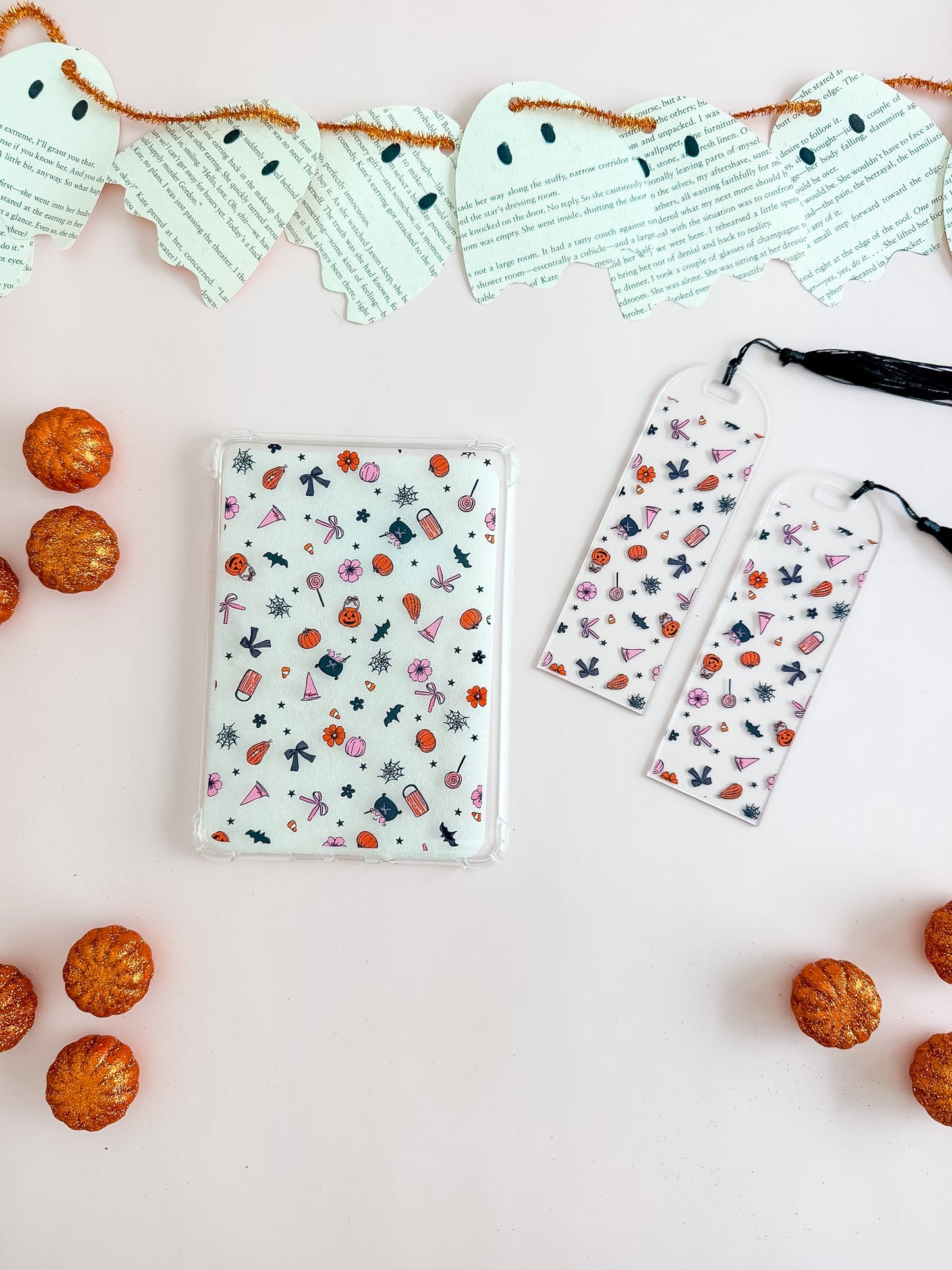 Pink and Spooky Kindle Case and/or Bookmark [Combined Listing]