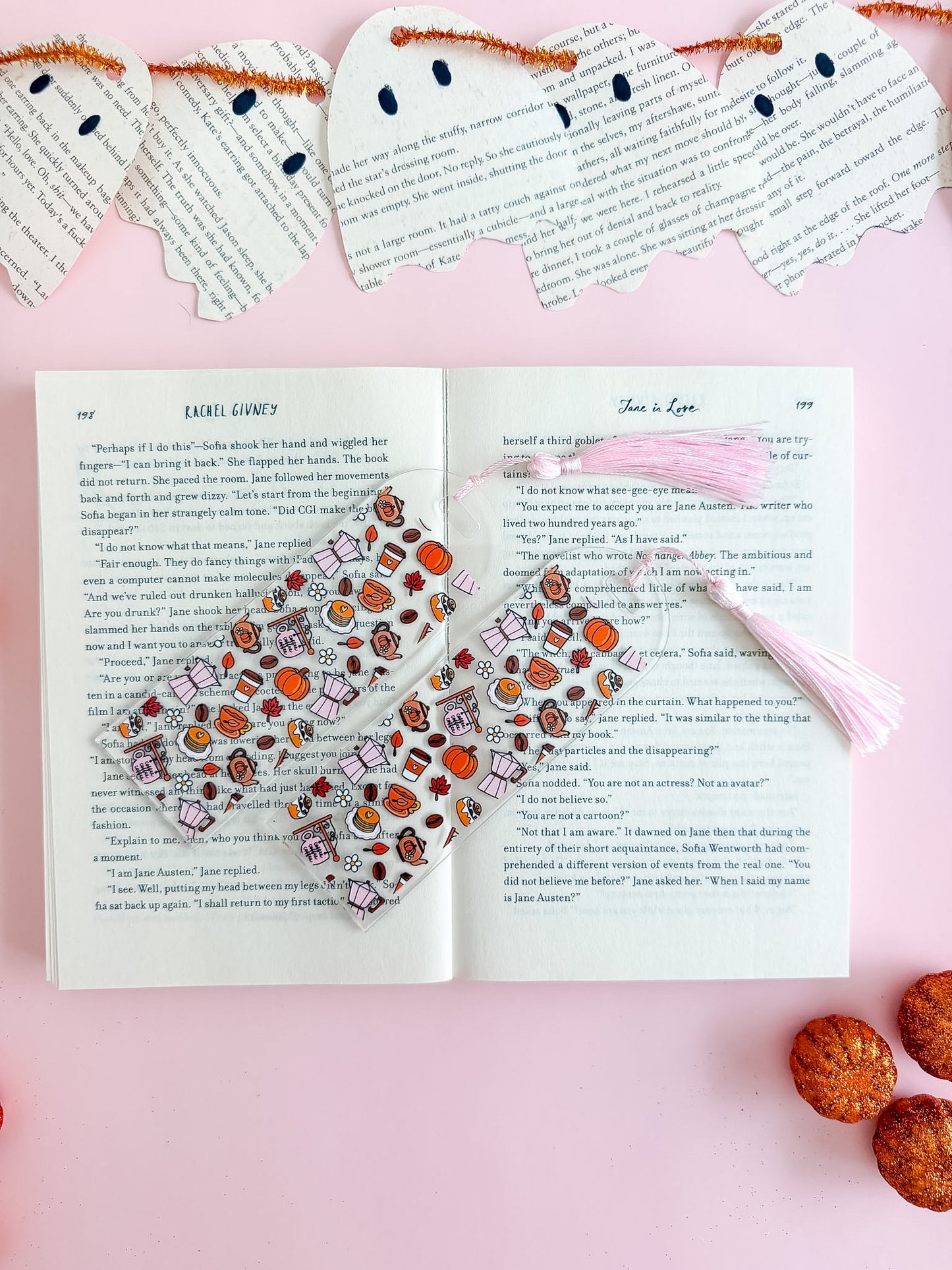 Pumpkin Spice Coffee Shop E Reader Case and/or Bookmark [Combined Listing]