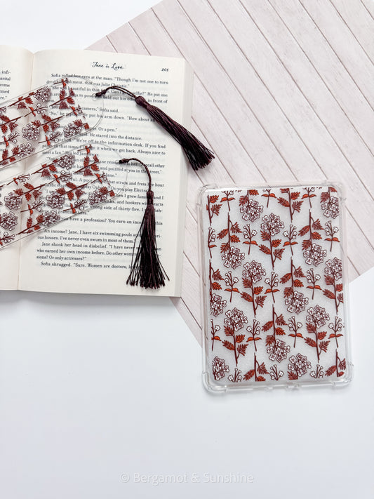 Autumn Floral Kindle Case and/or Bookmark [Combined Listing] – Fall E-Reader Cover