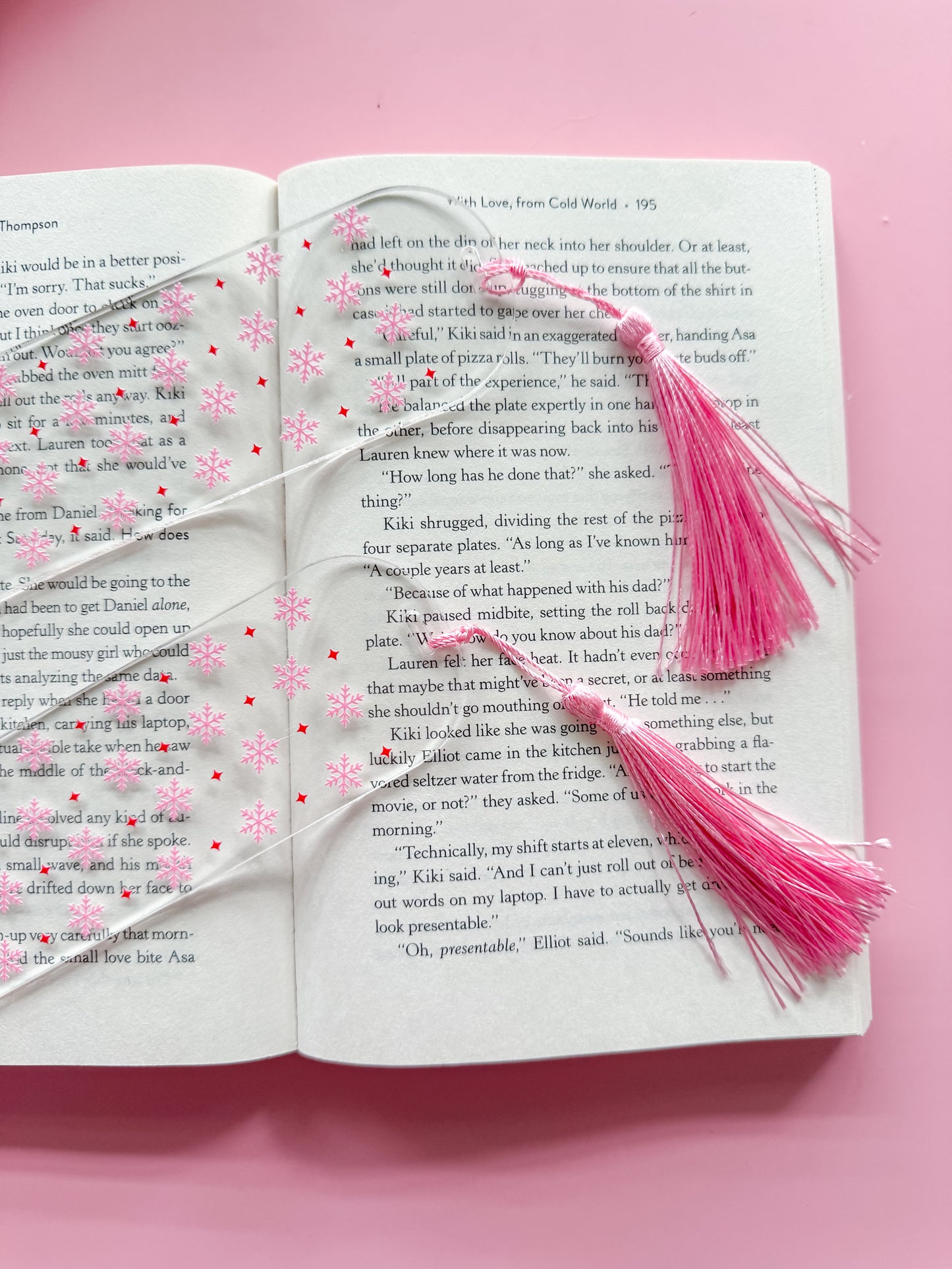 Pink Snowflake Bookmark