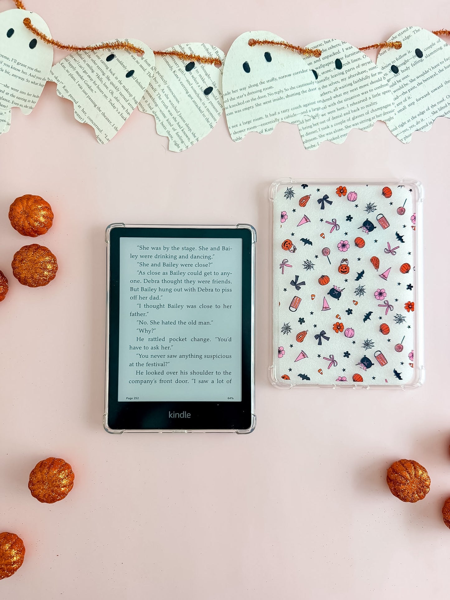 Pink and Spooky Kindle Case and/or Bookmark [Combined Listing]