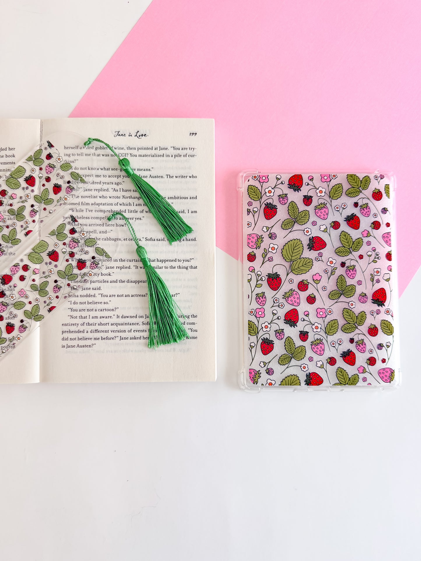 Strawberry Fields Kindle Case and/or Bookmark [Combined Listing] – Cute E-Reader Cover